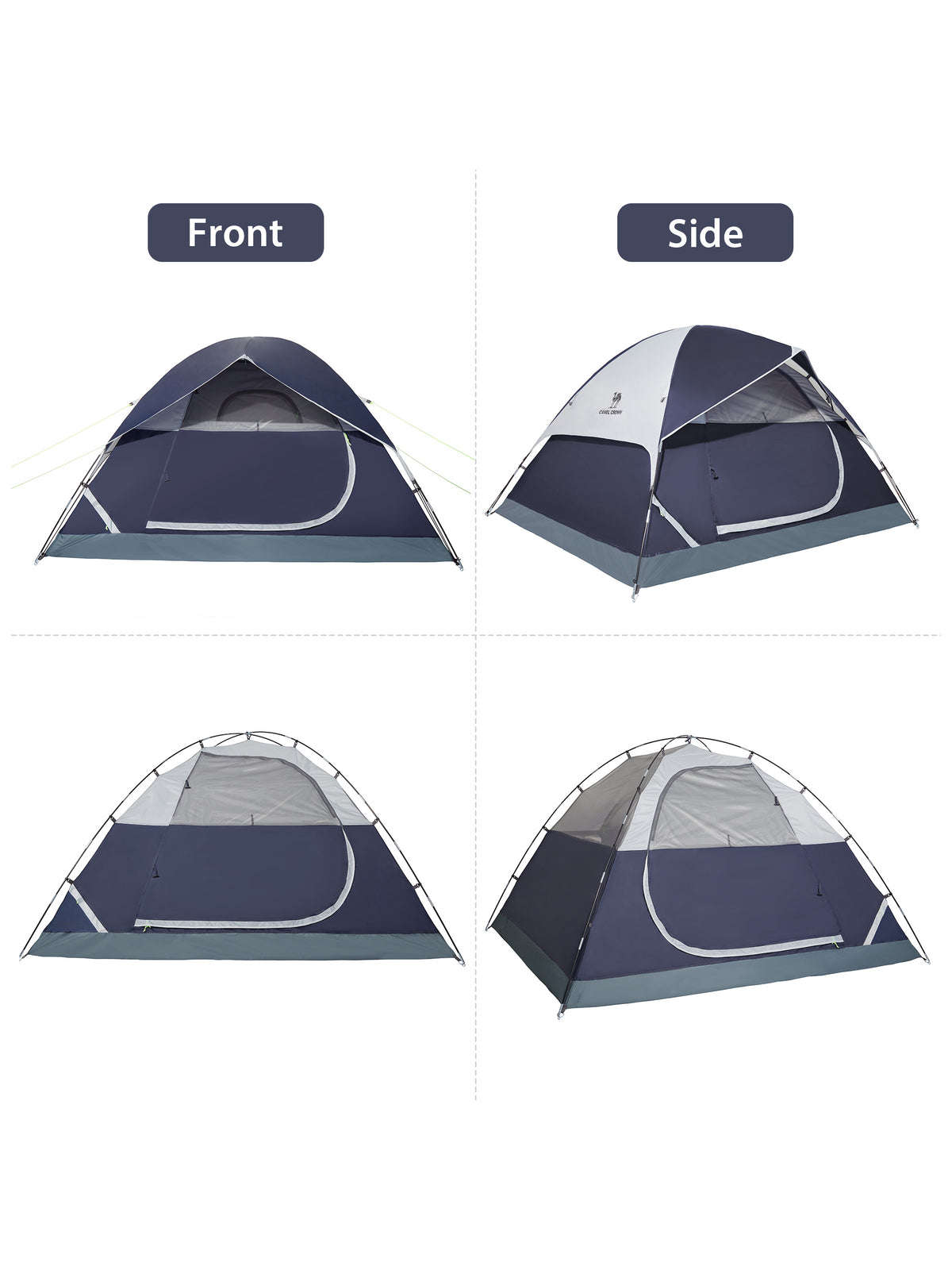 CAMEL CROWN 4-person dome camping tent, navy blue, view 28