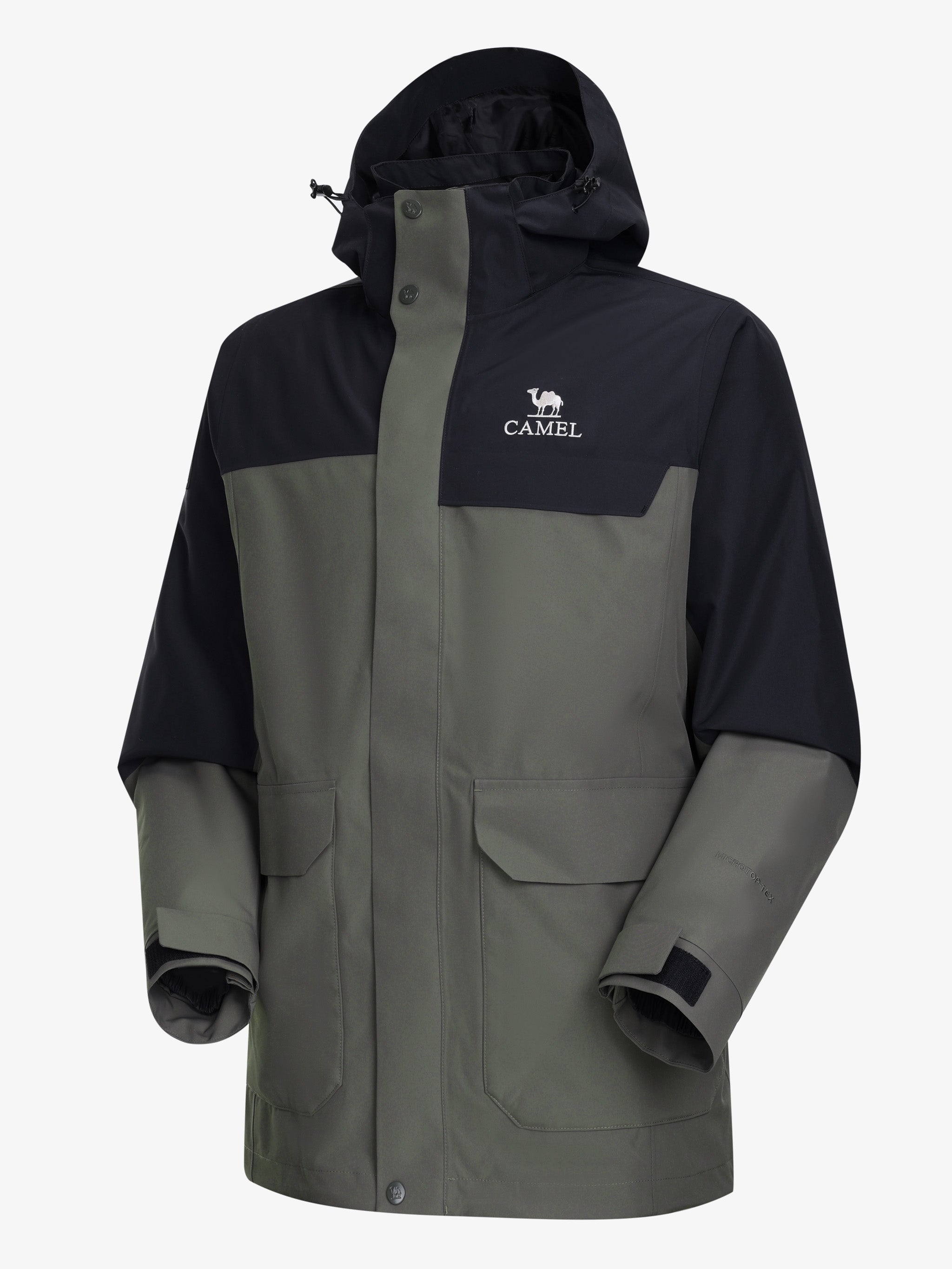 CAMEL Men's 3-in-1 Shell Jacket with Down Liner - A16CA6B027Y-lv+hei-2