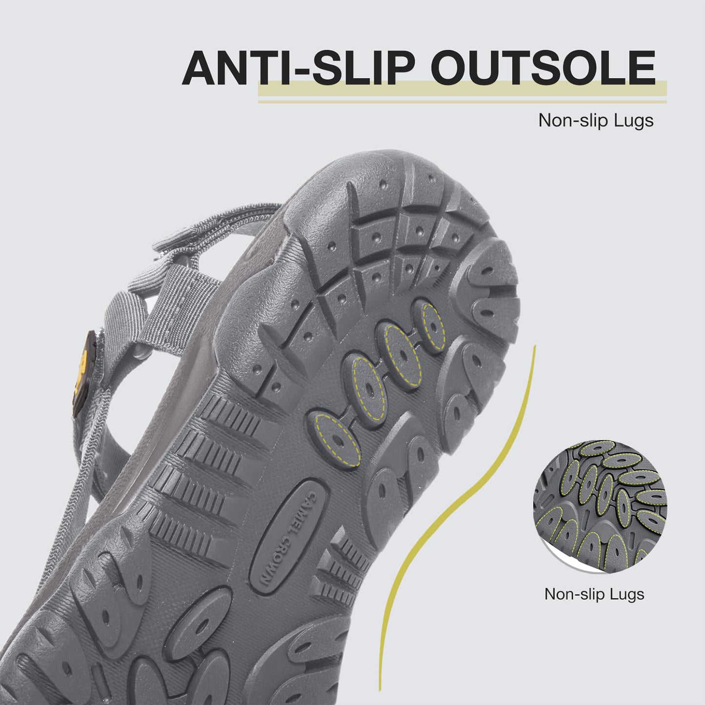 CAMELSPORTS Men's Hiking Sandals Open Toe Outdoor Beach Sandal Waterproof Sport Sandals Water Shoes for Athletic Walking