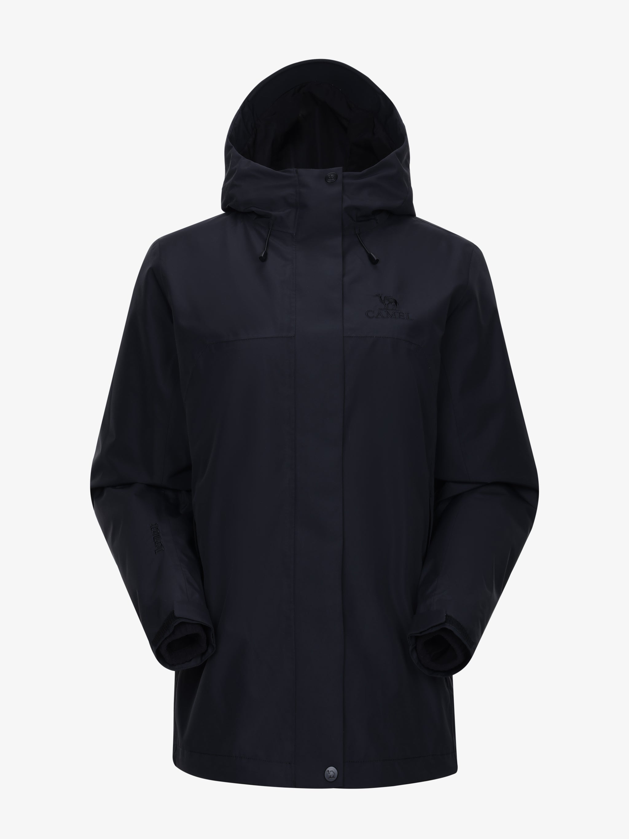 Camel Women’s Arctic Sentinel Elite Toray Dermizax® 3-in-1 Jacket in black, featuring waterproof shell and thermal fleece