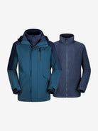 Camel Crown Men’s Arctic Sentinel Paneled 3-in-1 Jacket in blue color, waterproof, breathable, anti-static fleece, adaptable