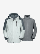 Camel Crown Men’s Arctic Sentinel Paneled 3-in-1 Jacket in gray color, waterproof, breathable, anti-static fleece, adaptable