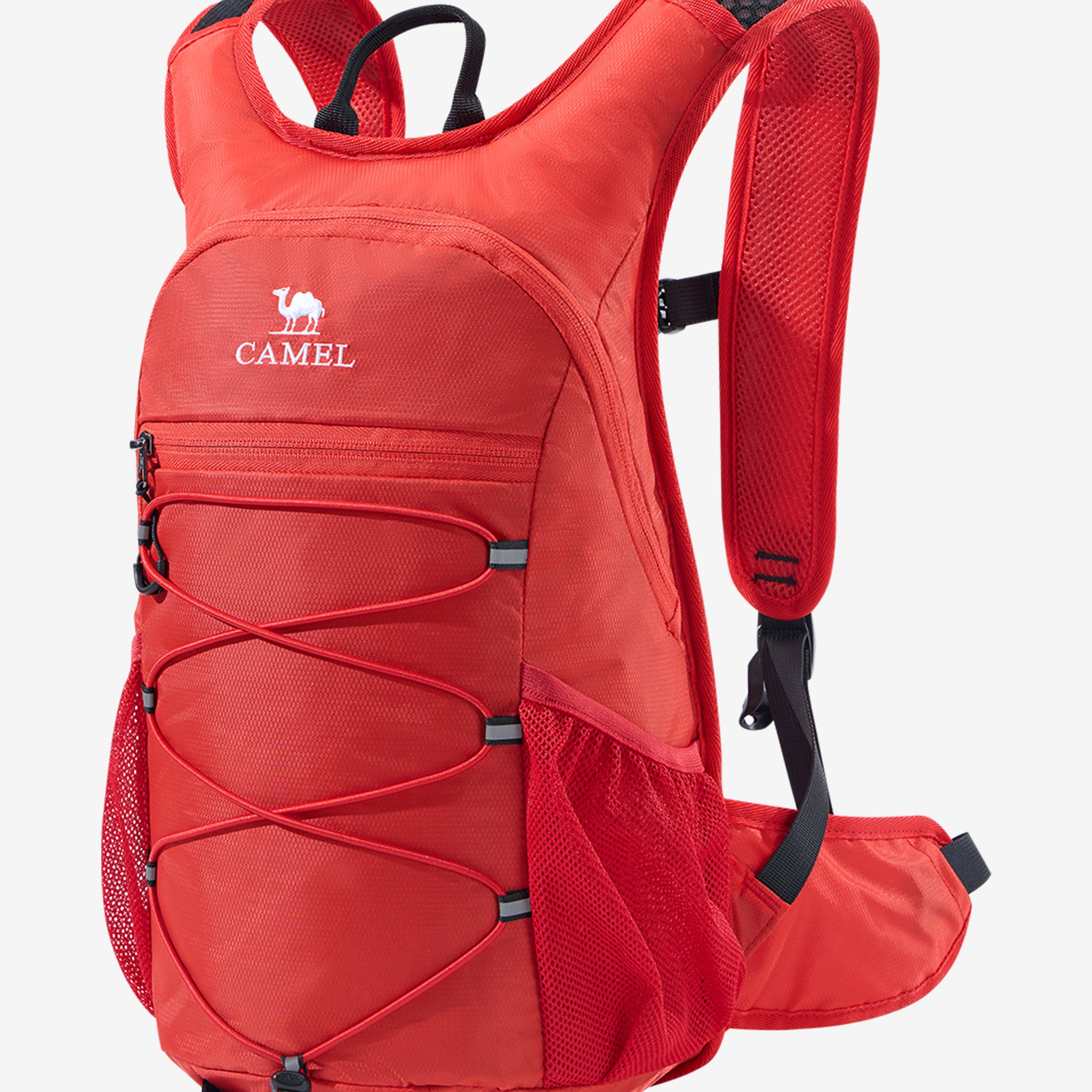 Camel 10L Ultralight Cycling Backpack in Red color, built for cycling urban use with lightweight and utility gear loops