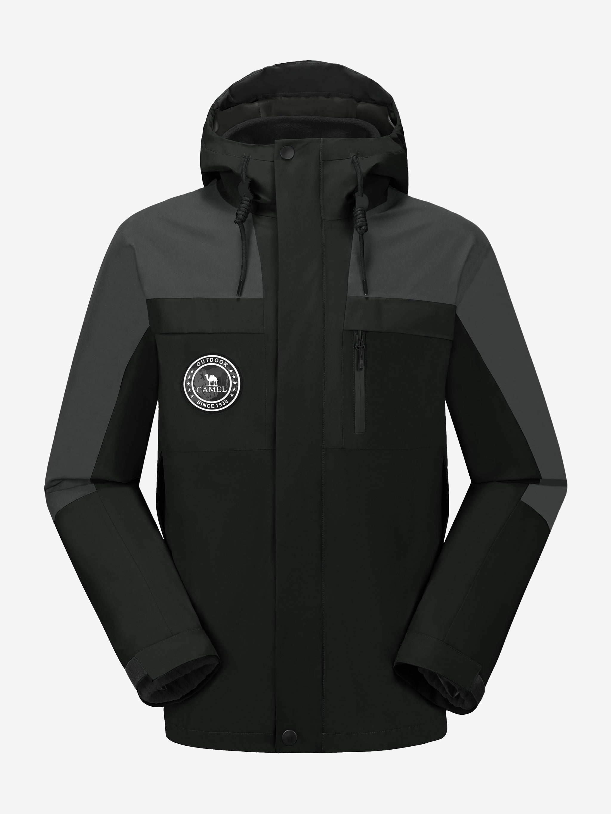 Camel Crown Men’s Arctic Sentinel Pro 3-in-1 Jacket in black color, high waterproof, detachable fleece liner, outdoor hiking