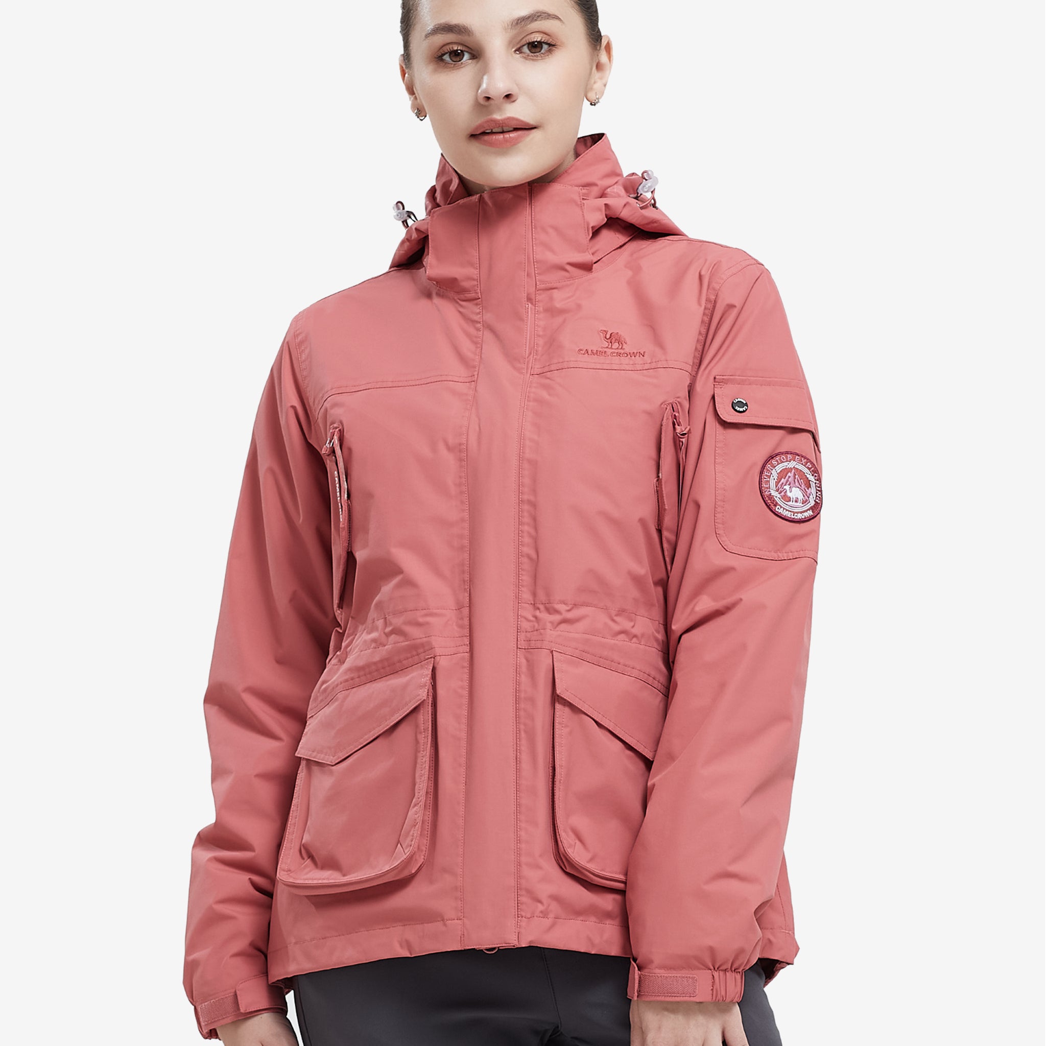 Front view of Camel Crown Women’s Arctic Sentinel Pro 3-in-1 Fleece Jacket, Waterproof, keep warm for women's hiking