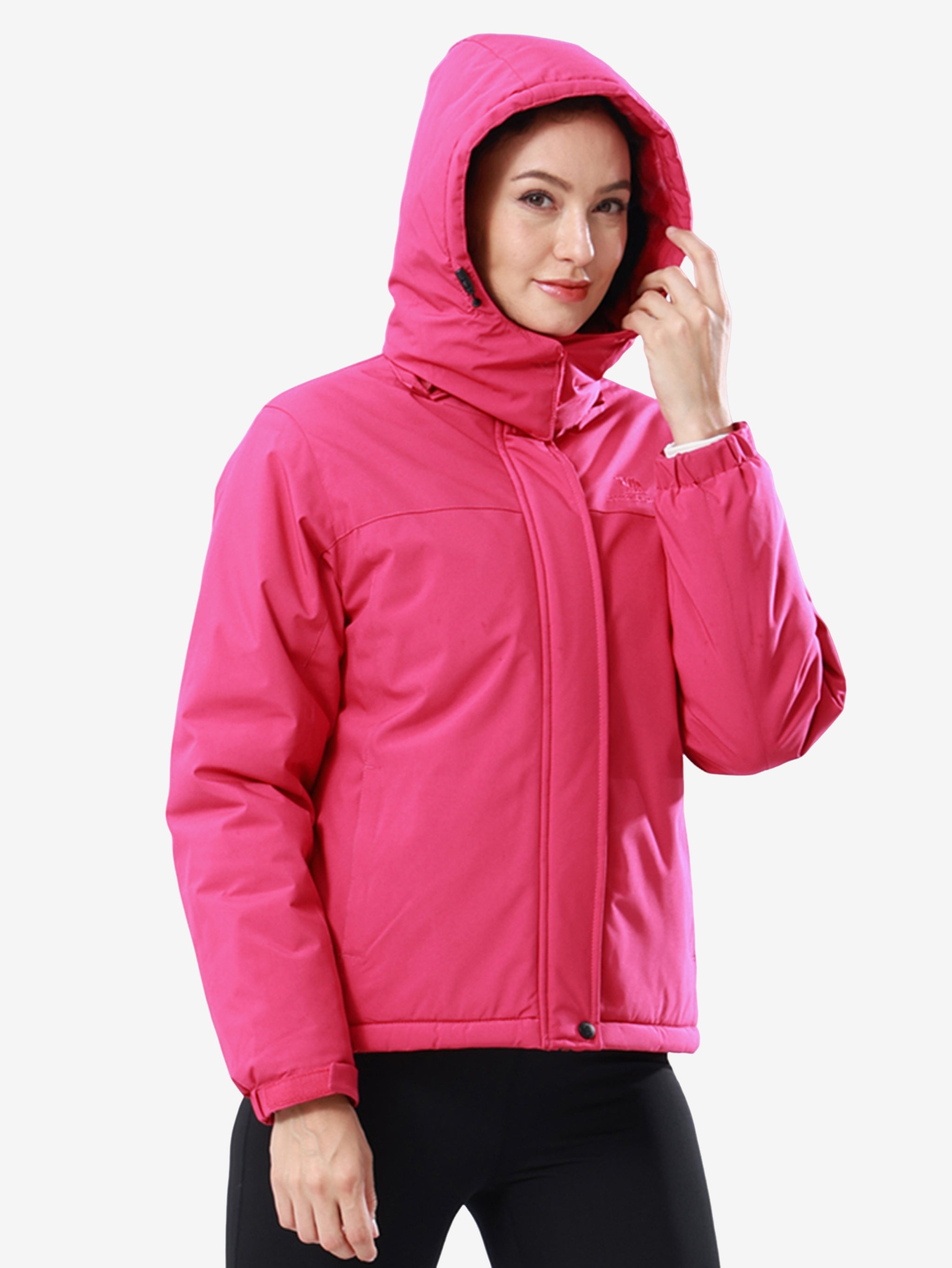 The hood of Camel Crown Women’s Urban Edge Fleece Jacket Detachable Hood, warm fleece lining, windproof coverage.