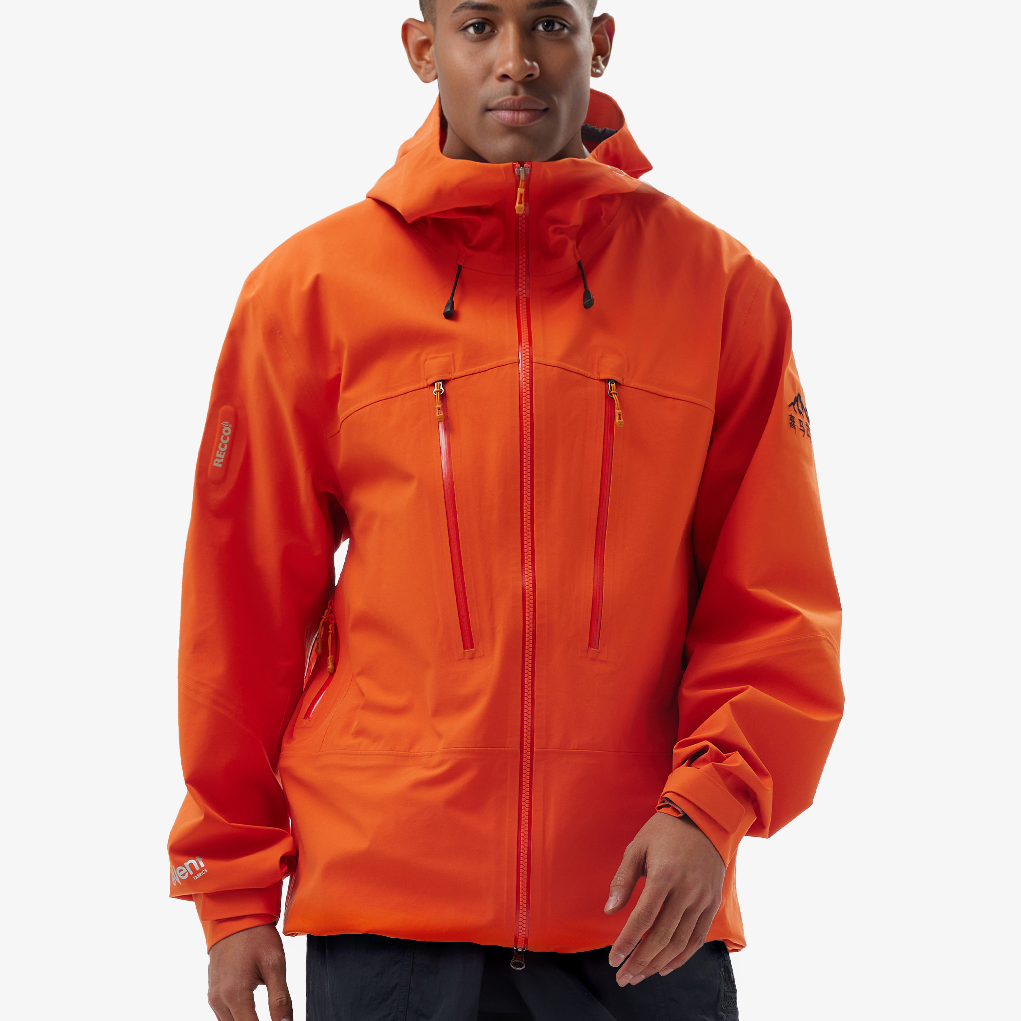 Front view of Camel Interstellar Traverse eVent® Outdoor Jacket, waterproof breathable alpine hardshell with RECCO reflector