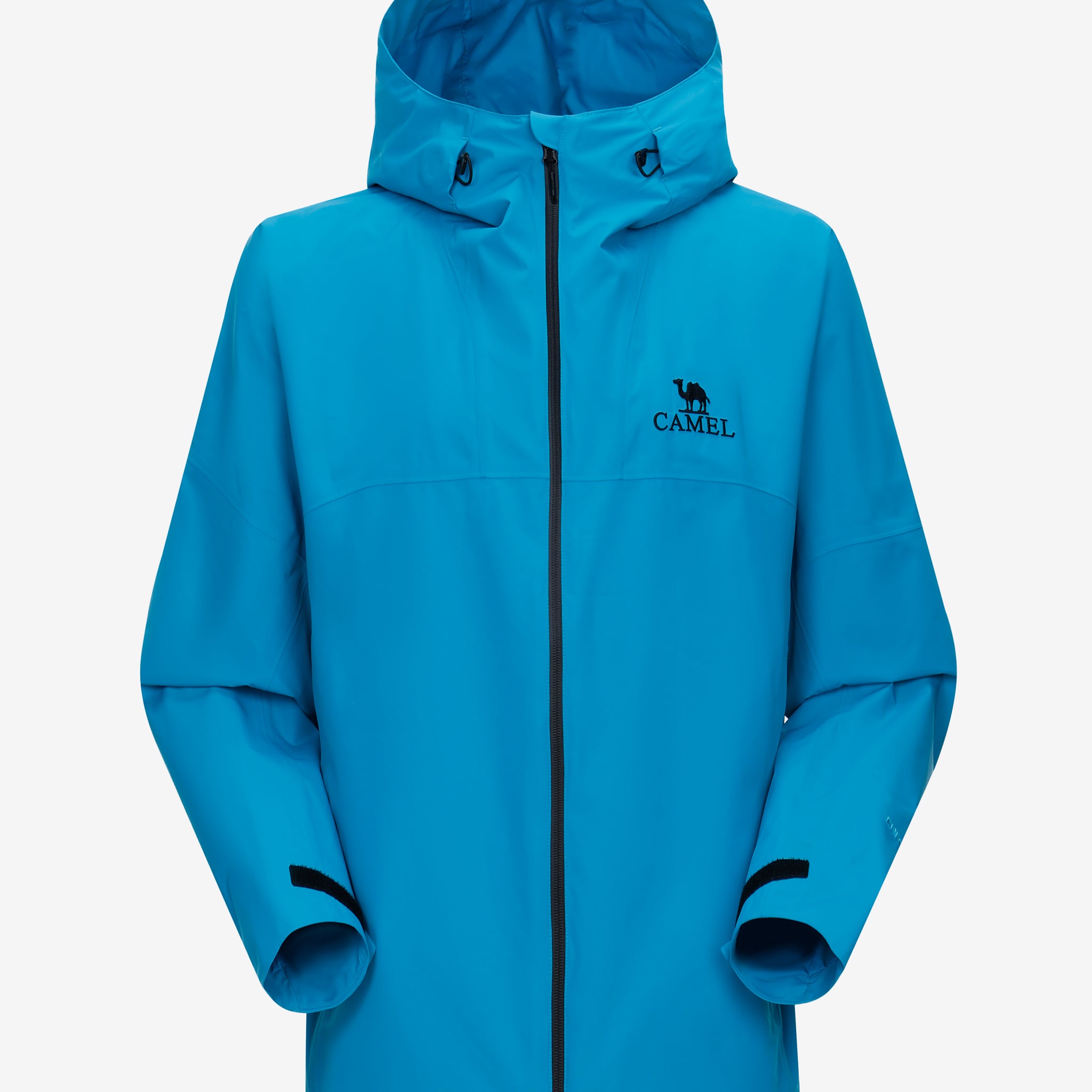 Camel Interstellar Traverse Lightweight Shell Rain Jacket in blue color, with breathable 3D ergonomic cut and rainproof