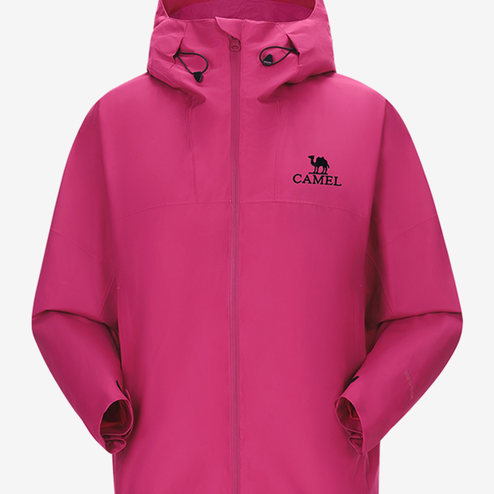 Camel Interstellar Traverse Lightweight Shell Rain Jacket in pink color, with breathable 3D ergonomic cut and rainproof