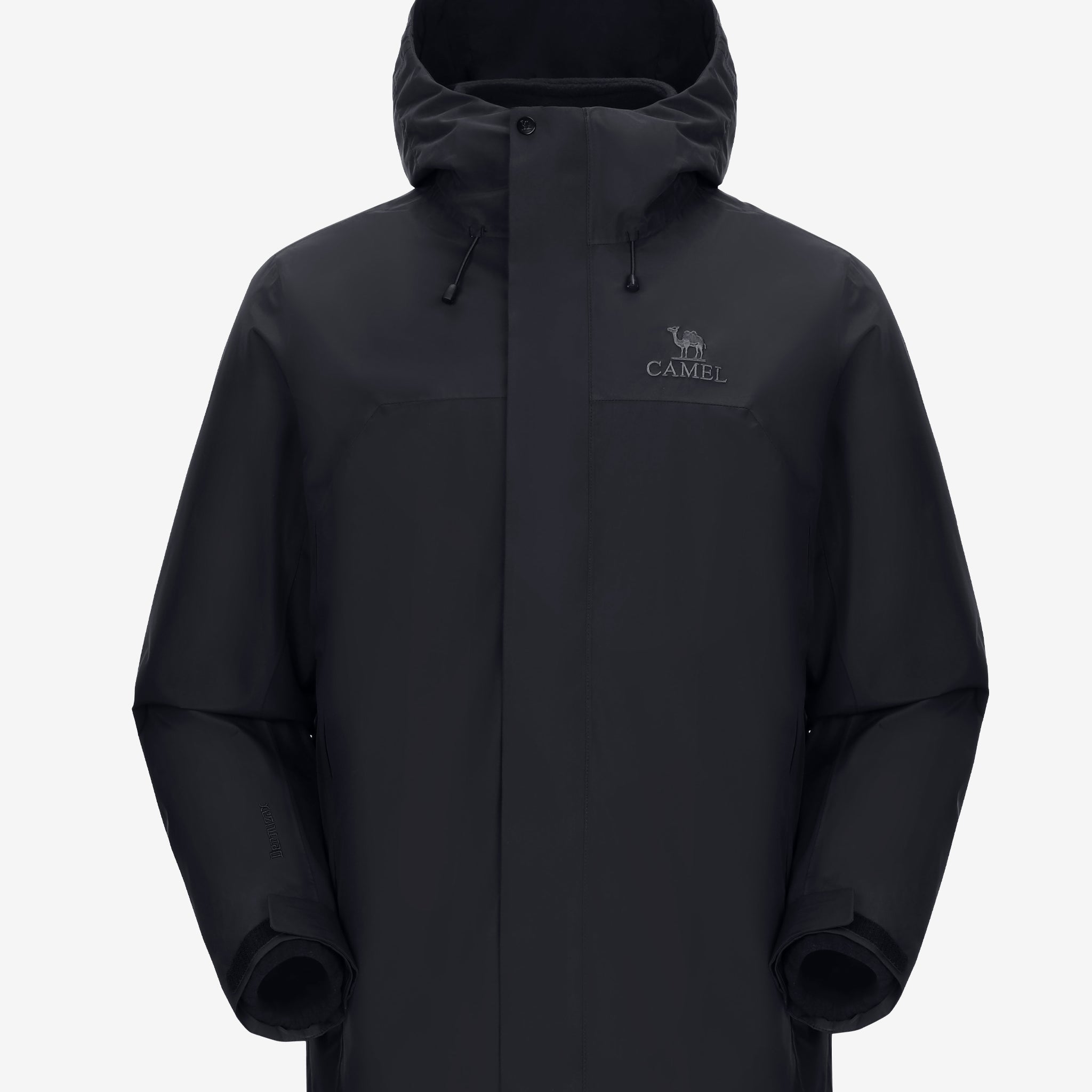 Camel Men’s Arctic Sentinel Elite Toray Dermizax® 3-in-1 Jacket in black color, windproof coat with far-infrared fleece