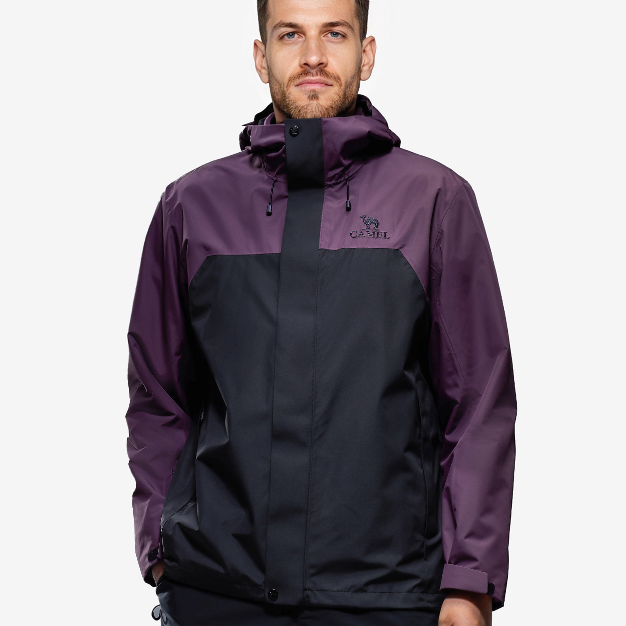 Front view of Camel Men’s Arctic Sentinel Elite Toray Dermizax® 3-in-1 Jacket windproof coat with far-infrared fleece