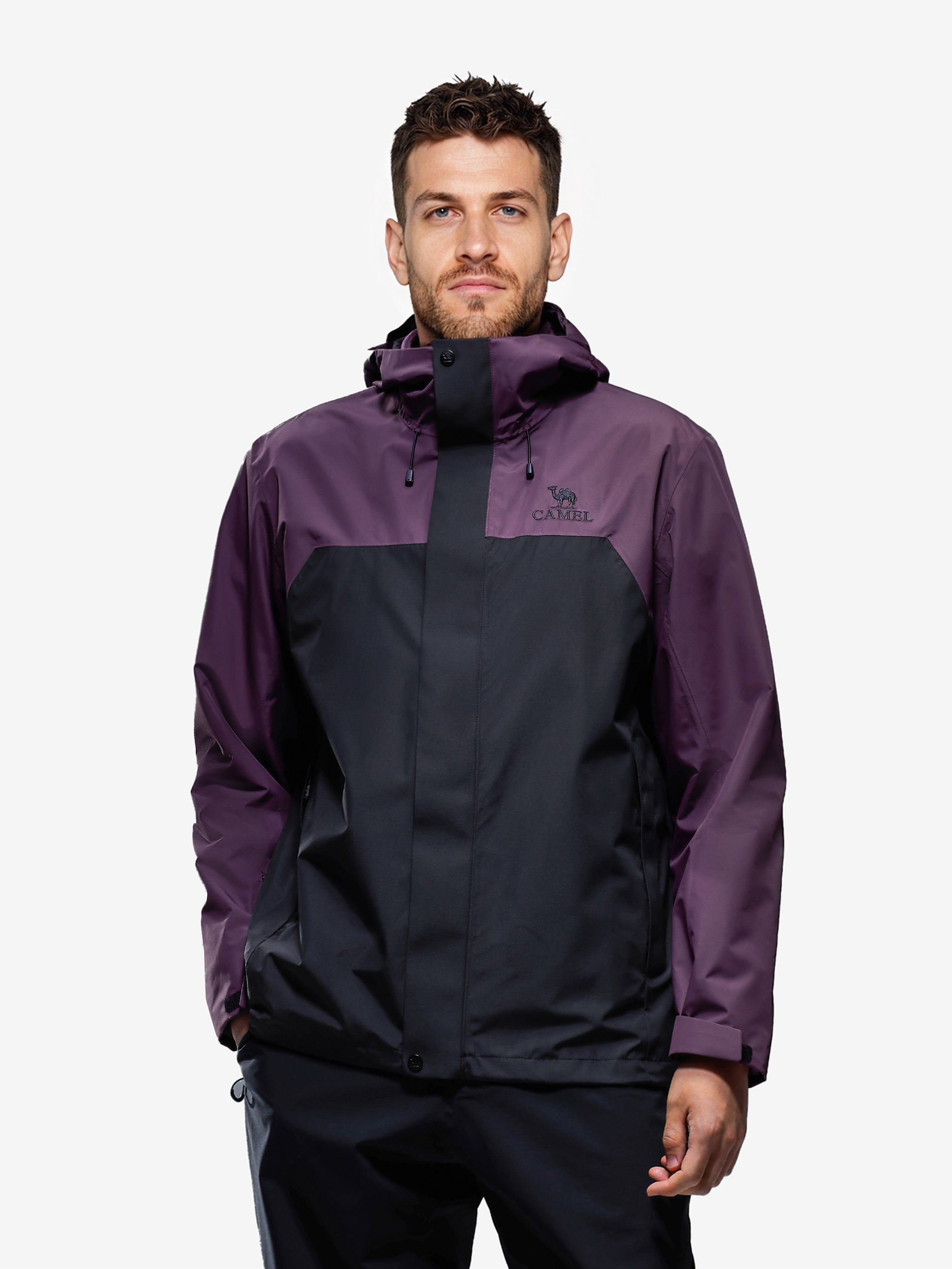 Front view of Camel Men’s Arctic Sentinel Elite Toray Dermizax® 3-in-1 Jacket windproof coat with far-infrared fleece