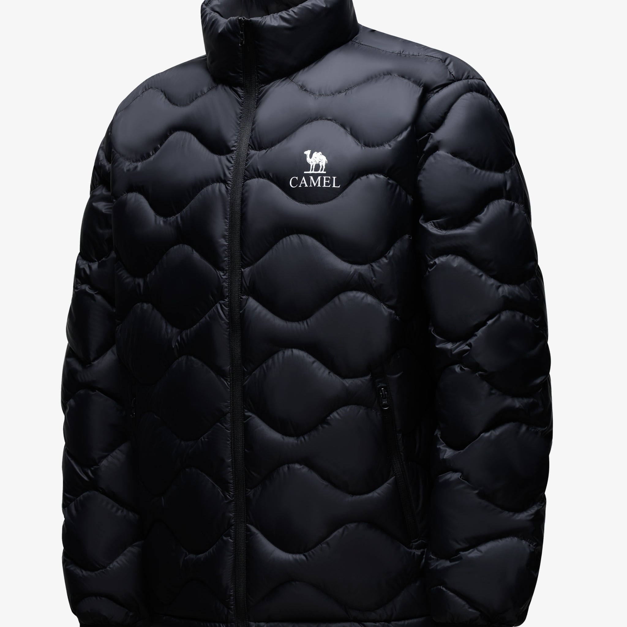 Camel Men's Lite RDS Down Jacket in black color, warm lightweight down jacket with RDS duck down for city and outdoor wear