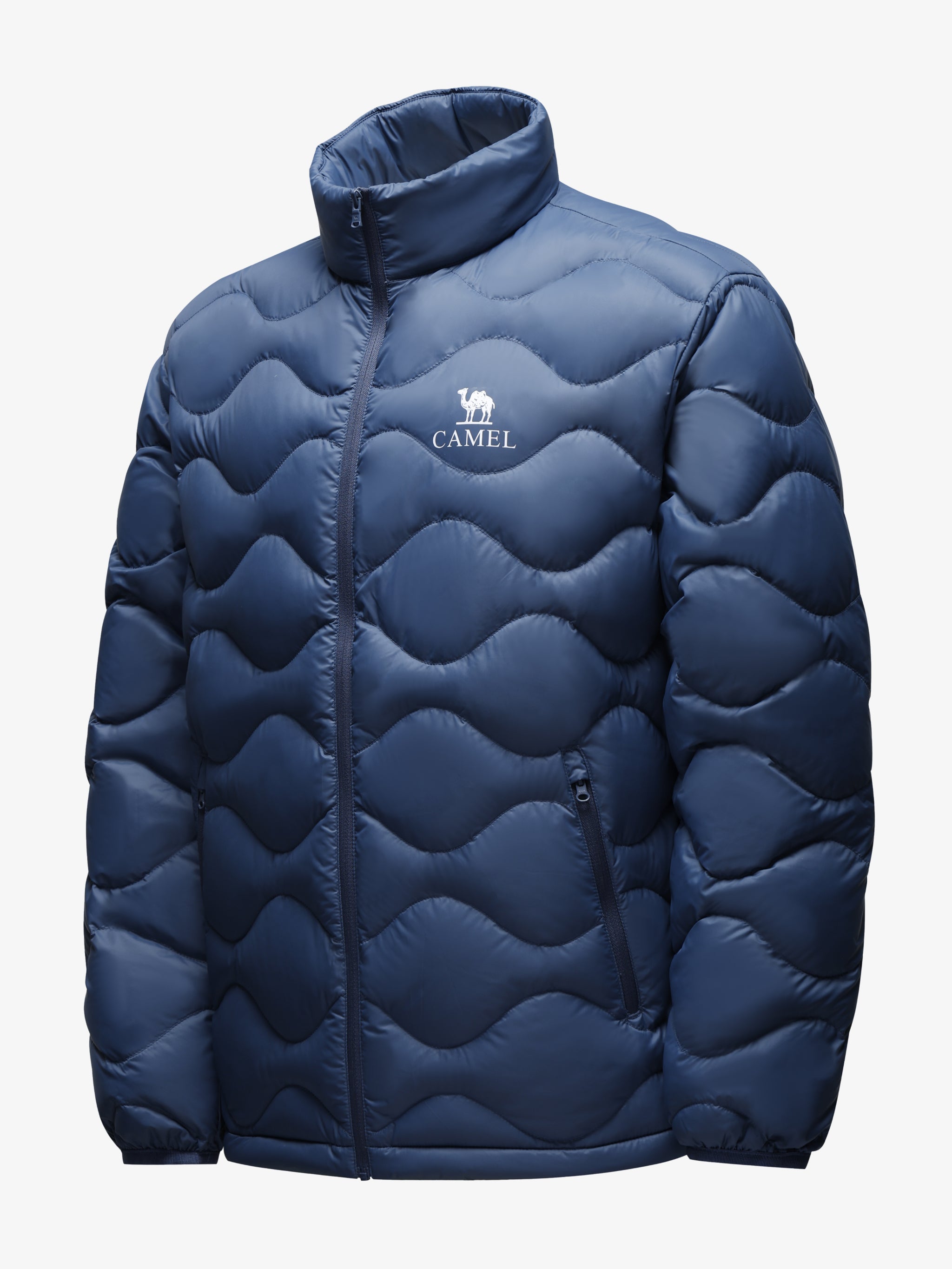 Camel Men's Lite RDS Down Jacket in blue color, warm lightweight down jacket with RDS duck down for city and outdoor wear