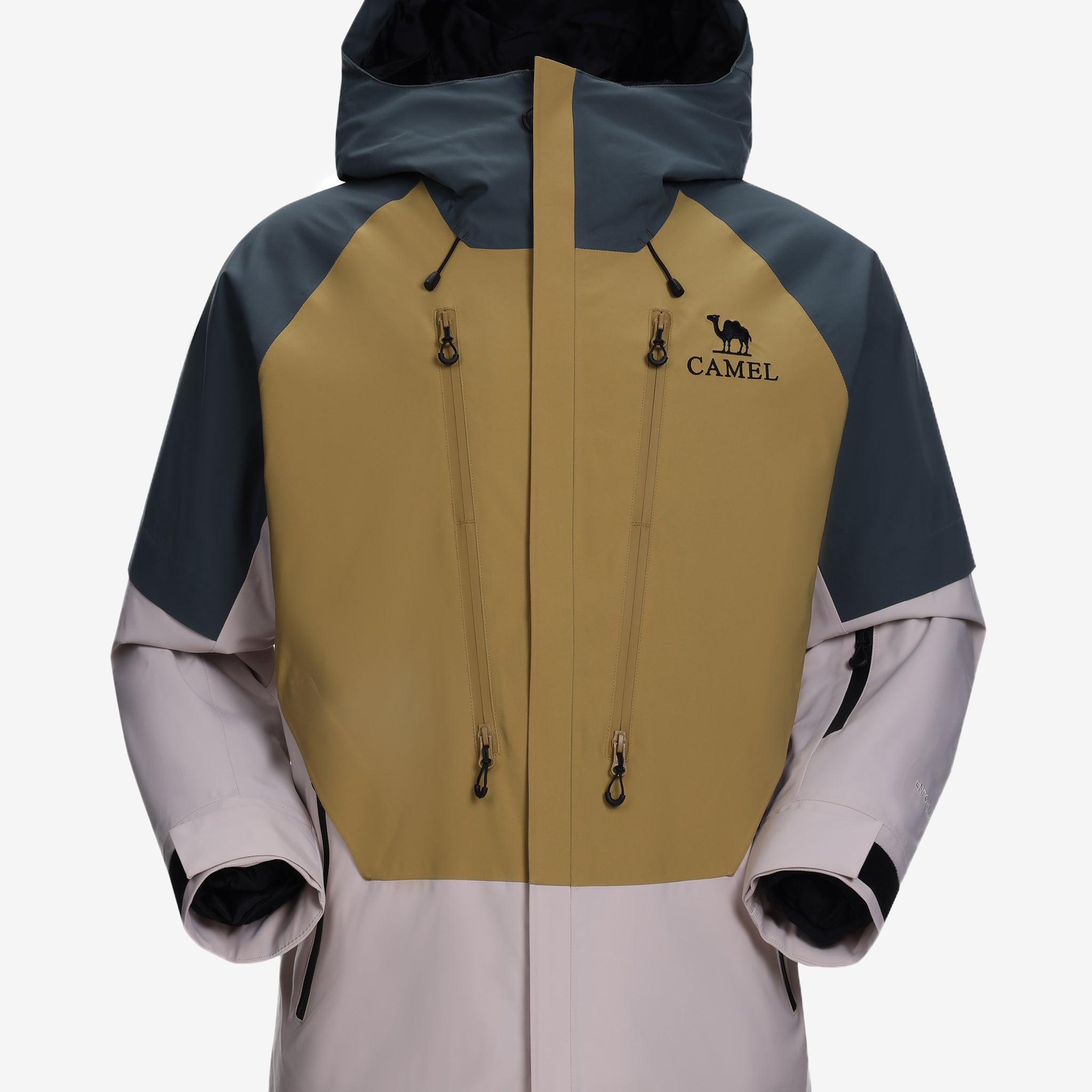 Camel NR99 Arctic Sentinel Elite Jacket in color green, yellow and ivory, waterproof for alpine skiing and mountaineering