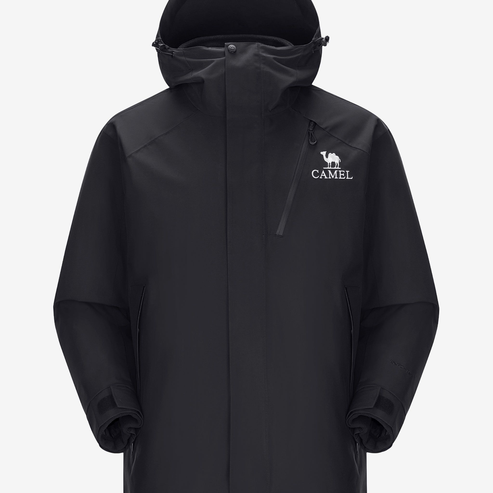 Camel Arctic Sentinel Elite 3-in-1 Jacket in black color, extreme waterproof shell, eco Sorona® fleece liner for outdoors