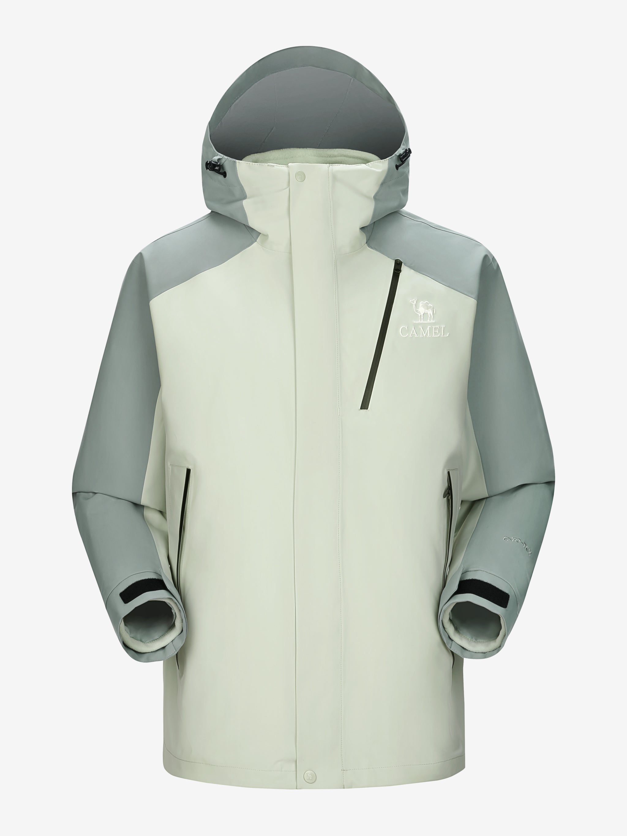 Camel Arctic Sentinel Elite Sorona® 3-in-1 Jacket in green color, extreme waterproof shell, eco fleece liner for outdoors