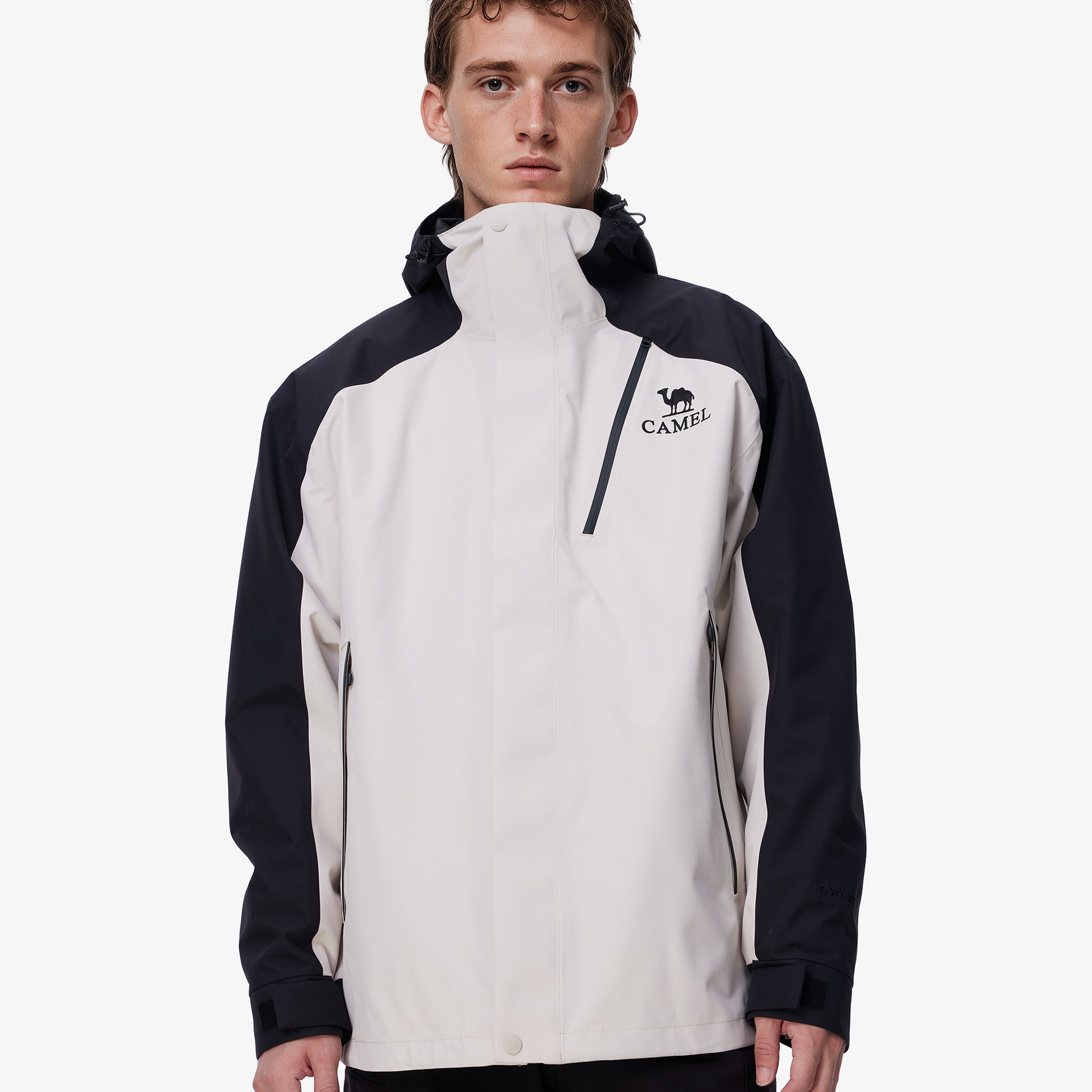 Front view of Camel Arctic Sentinel Elite Sorona® 3-in-1 Jacket, extreme waterproof shell, eco fleece liner for outdoors