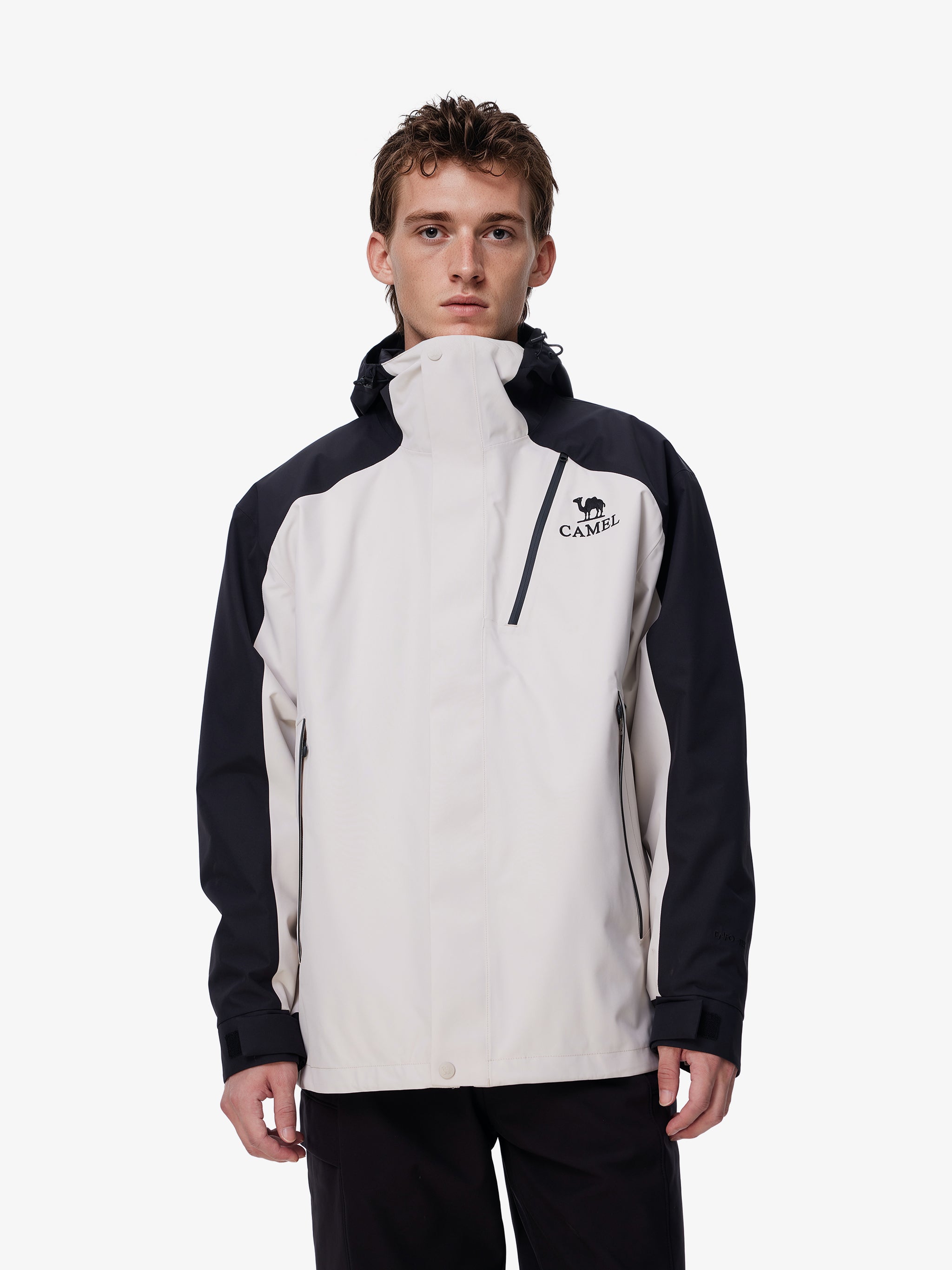 Front view of Camel Arctic Sentinel Elite Sorona® 3-in-1 Jacket, extreme waterproof shell, eco fleece liner for outdoors