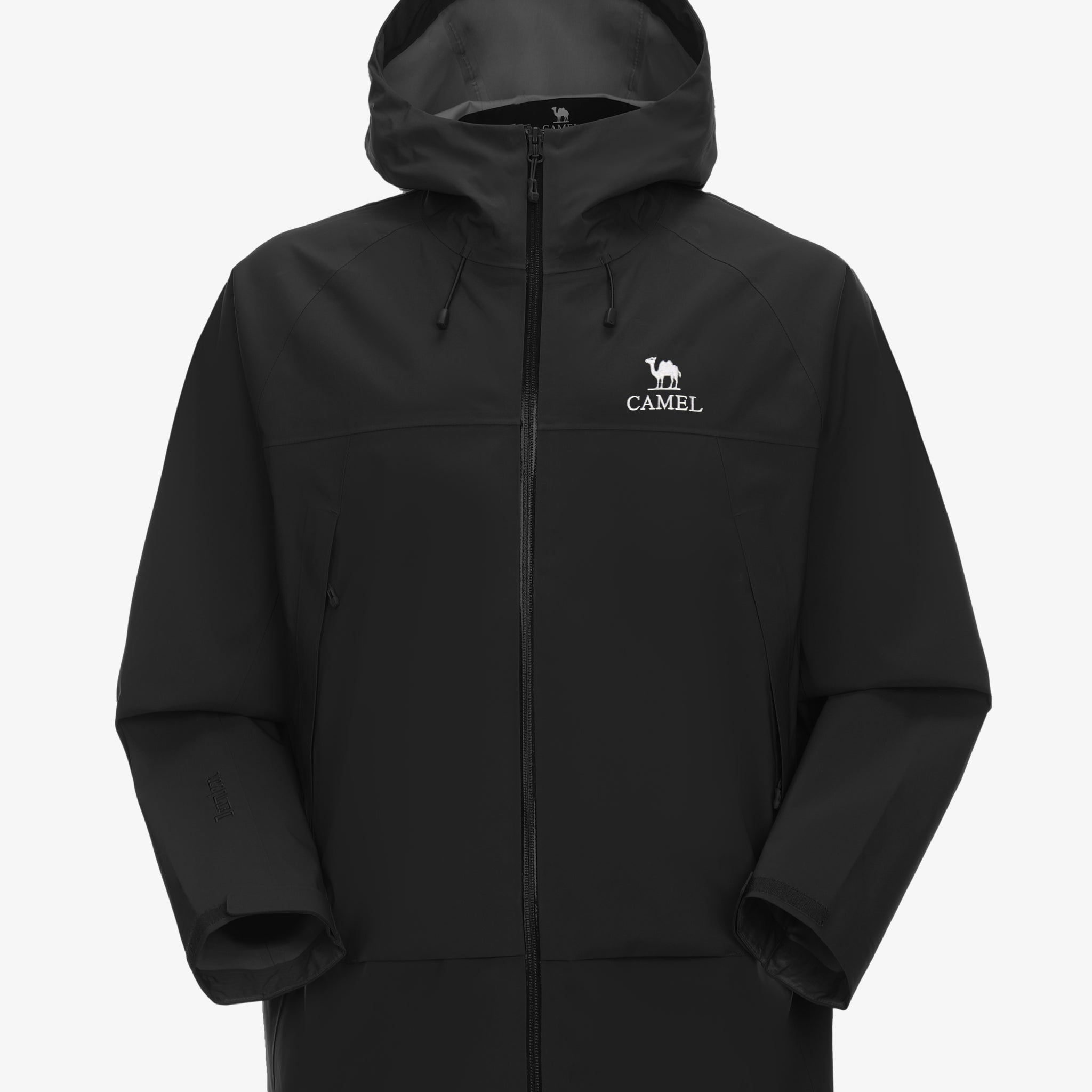Camel Interstellar Traverse Toray Dermizax® Hardshell Jacket in black color, featuring 3-layer construction for alpine use