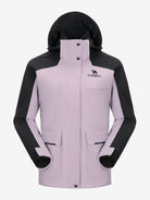 Camel Women’s 3-in-1 Arctic Sentinel Elite Jacket in color purple & black, keep warmth and waterproof shell for city and trail