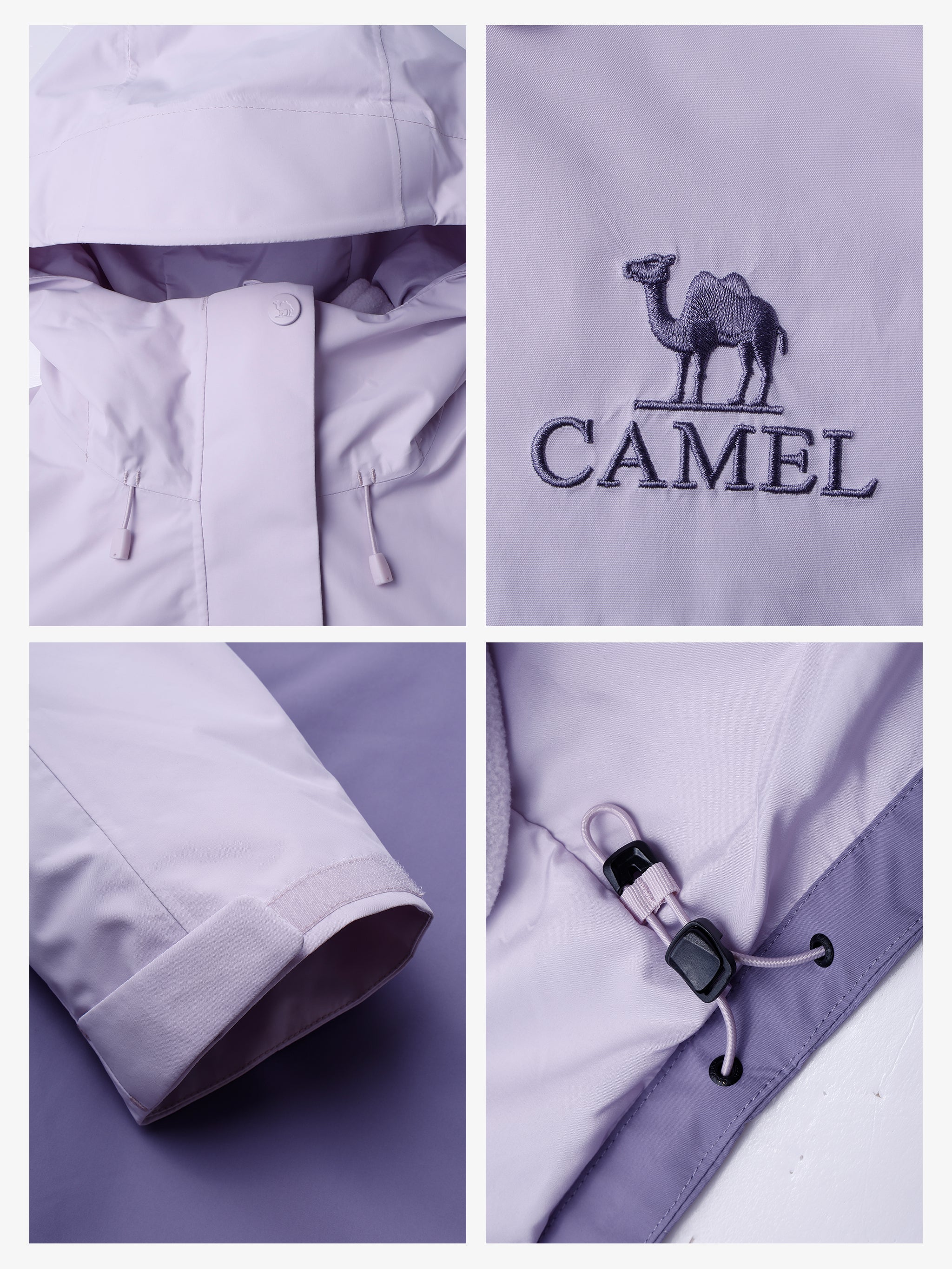 Details of Camel Women’s Arctic Sentinel Elite Toray Dermizax® 3-in-1 Jacket featuring waterproof shell and thermal fleece