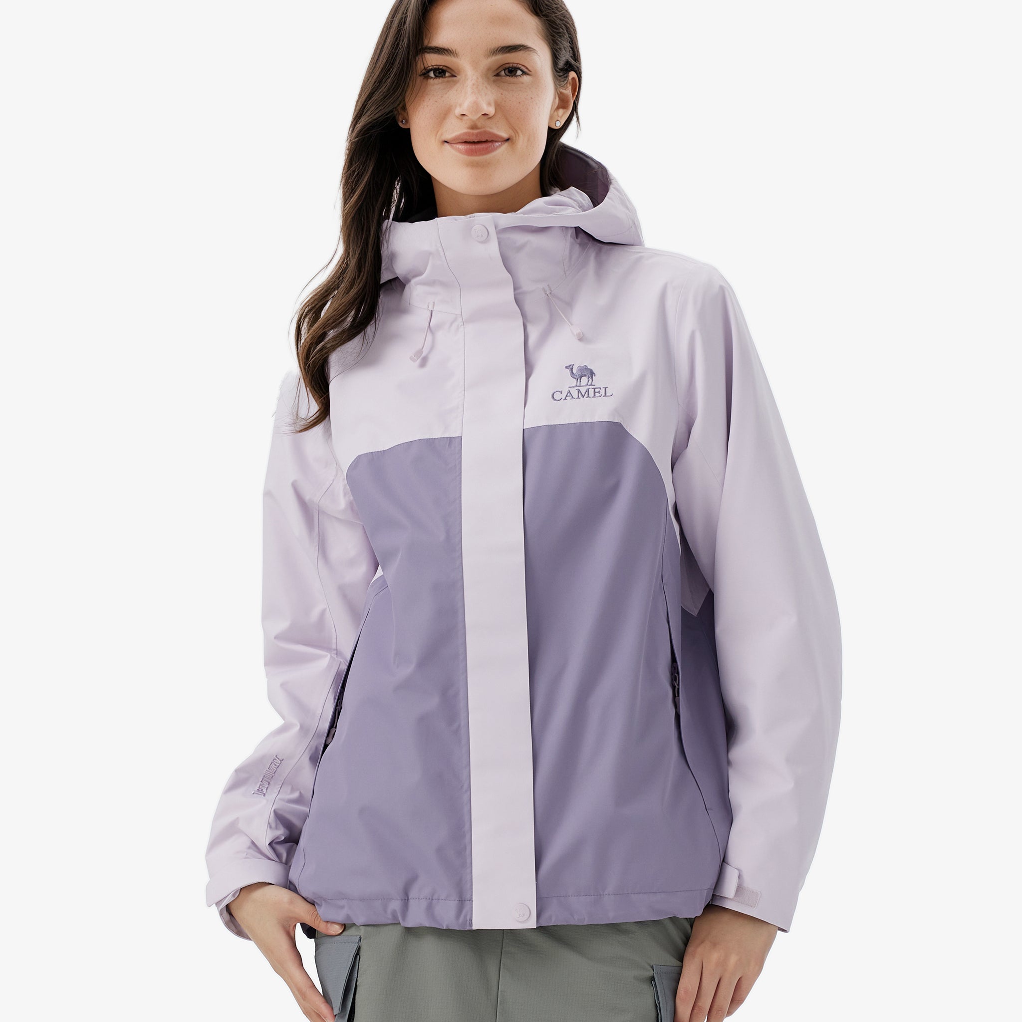 Front view of Camel Women’s Arctic Sentinel Elite Toray Dermizax® 3-in-1 Jacket featuring waterproof shell and thermal fleece