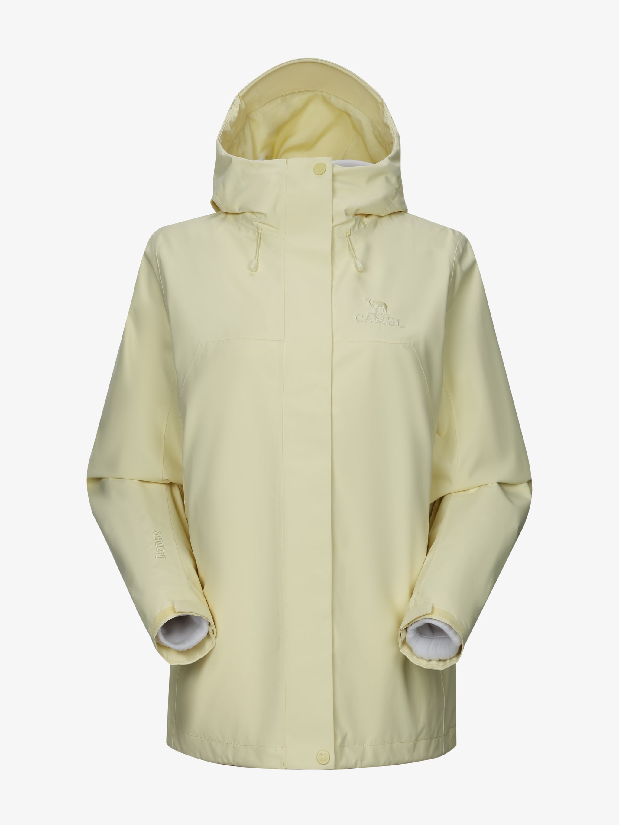Camel Women’s Arctic Sentinel Elite Toray Dermizax® 3-in-1 Jacket in yellow, featuring waterproof shell and thermal fleece