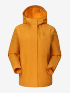 Camel Women’s Interstellar Lightweight Shell Jacket in orange color, highly waterproof, breathable, storm-ready hiking coat