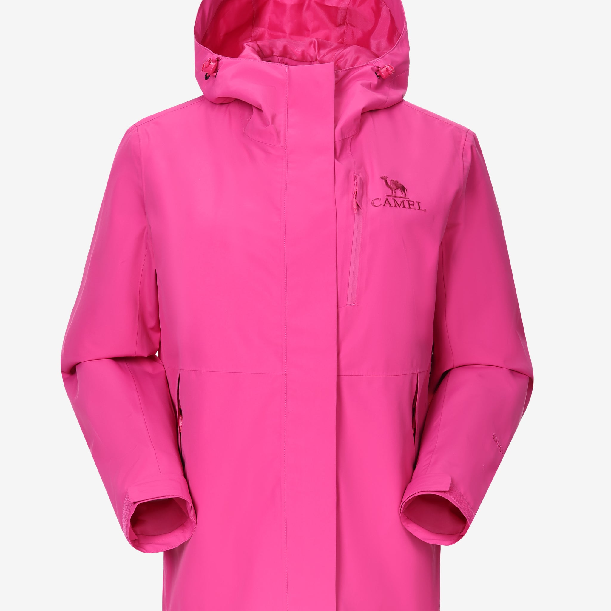 Camel Women’s Interstellar Lightweight Shell Jacket in pink color, highly waterproof, breathable, storm-ready hiking coat