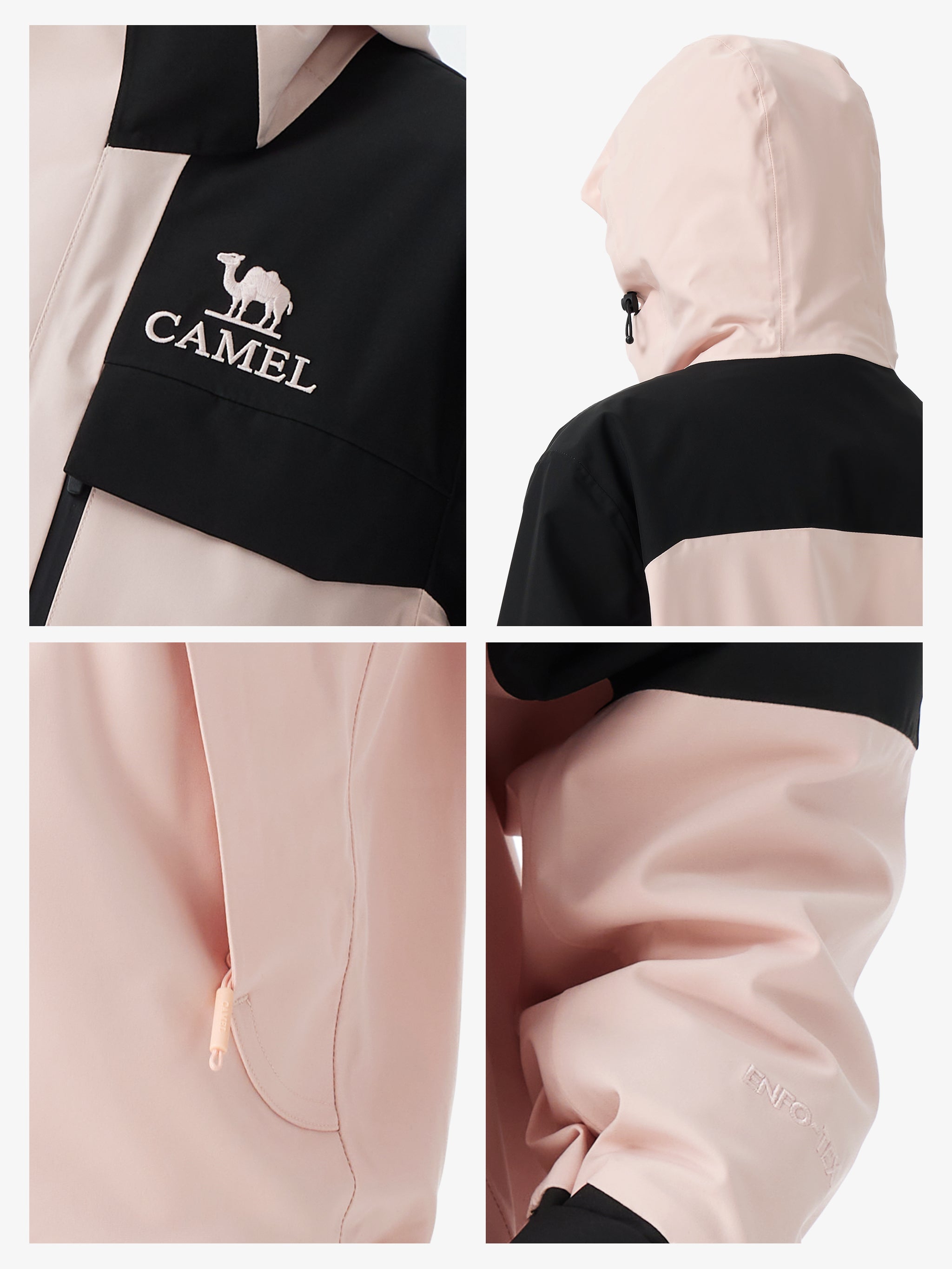 Details view of Camel Women’s Arctic Sentinel Paneled 3-in-1 Jacket, built with waterproof outer shell and warm fleece liner
