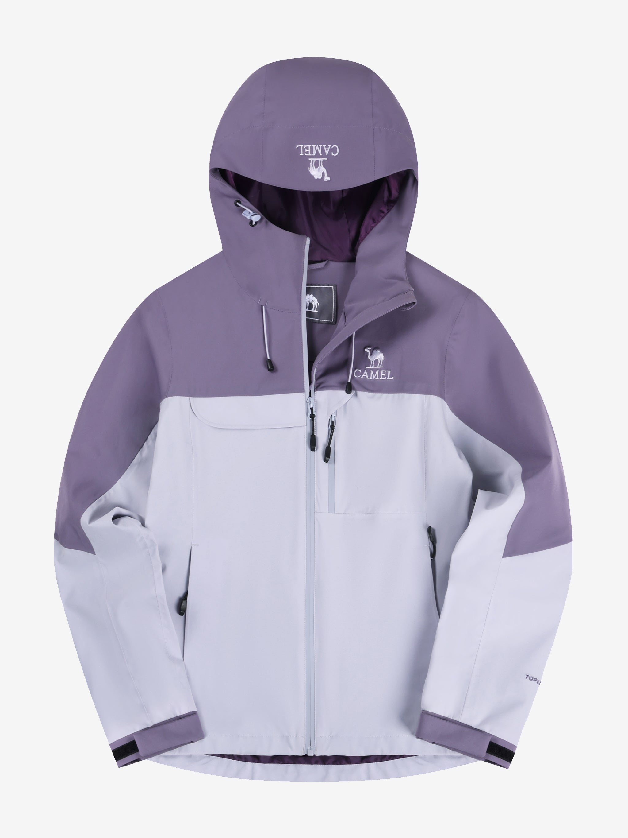 Camel Women’s Interstellar Traverse TOPEAK-TEX® Shell Jacket in purple color, breathable 3-layer waterproof fabric design