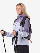 Side view of Camel Women’s Interstellar Traverse TOPEAK-TEX® Shell Jacket, breathable 3-layer waterproof outdoor protection