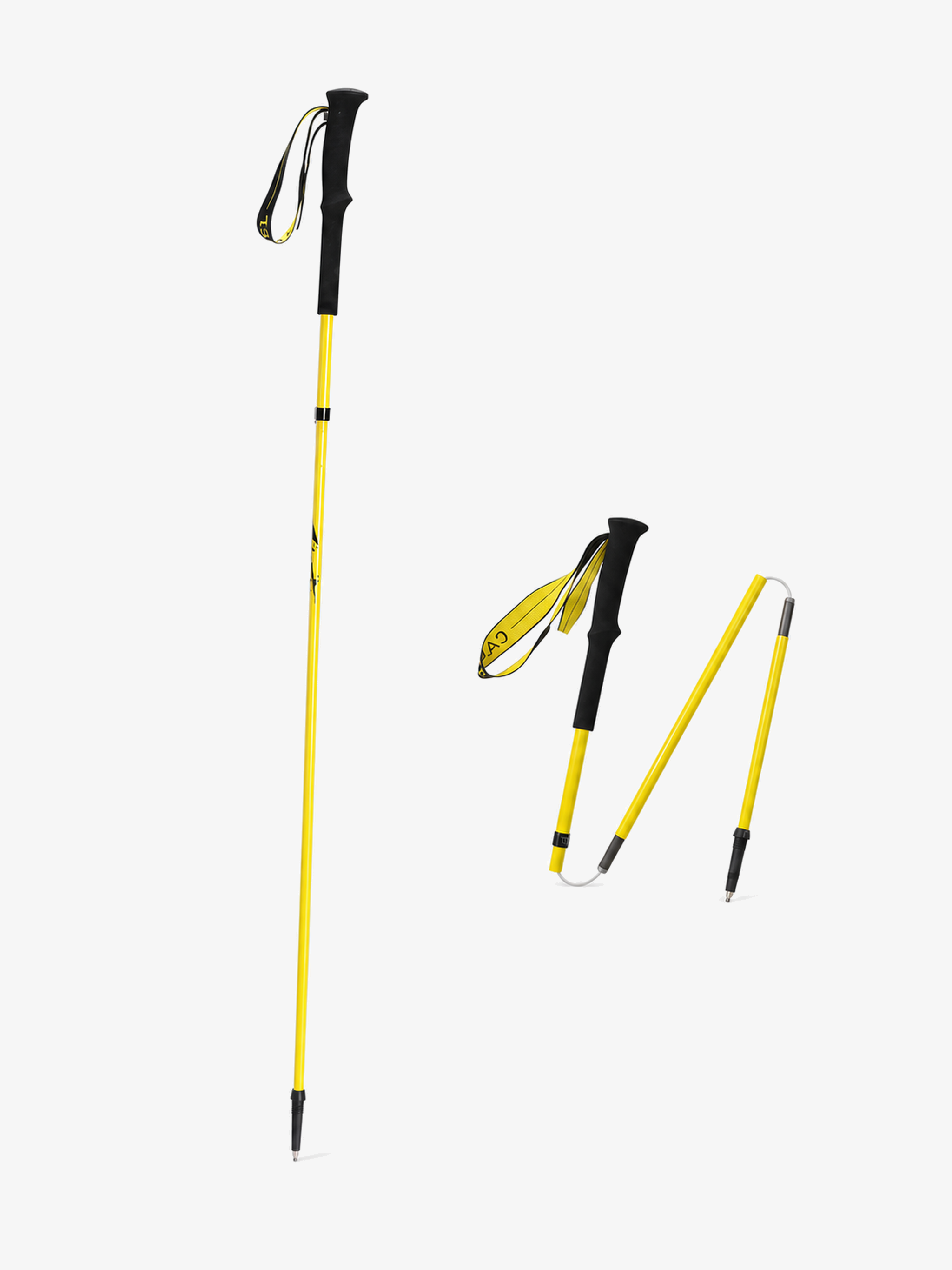 CAMEL 3K carbon fiber folding trekking pole in active yellow