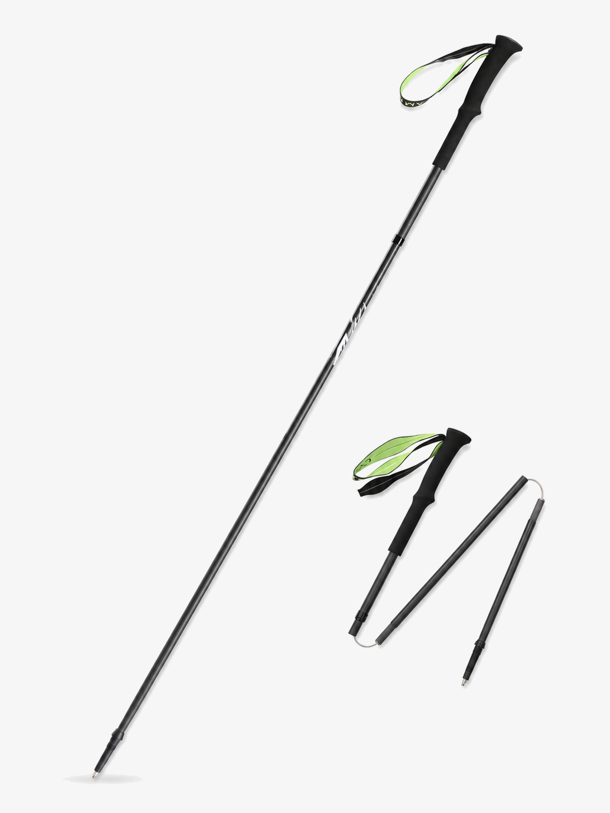 CAMEL 3K carbon fiber folding trekking pole in matte black