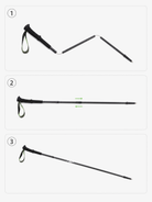 Folding and setup instructions for the Matte Black CAMEL 3K carbon fiber trekking pole