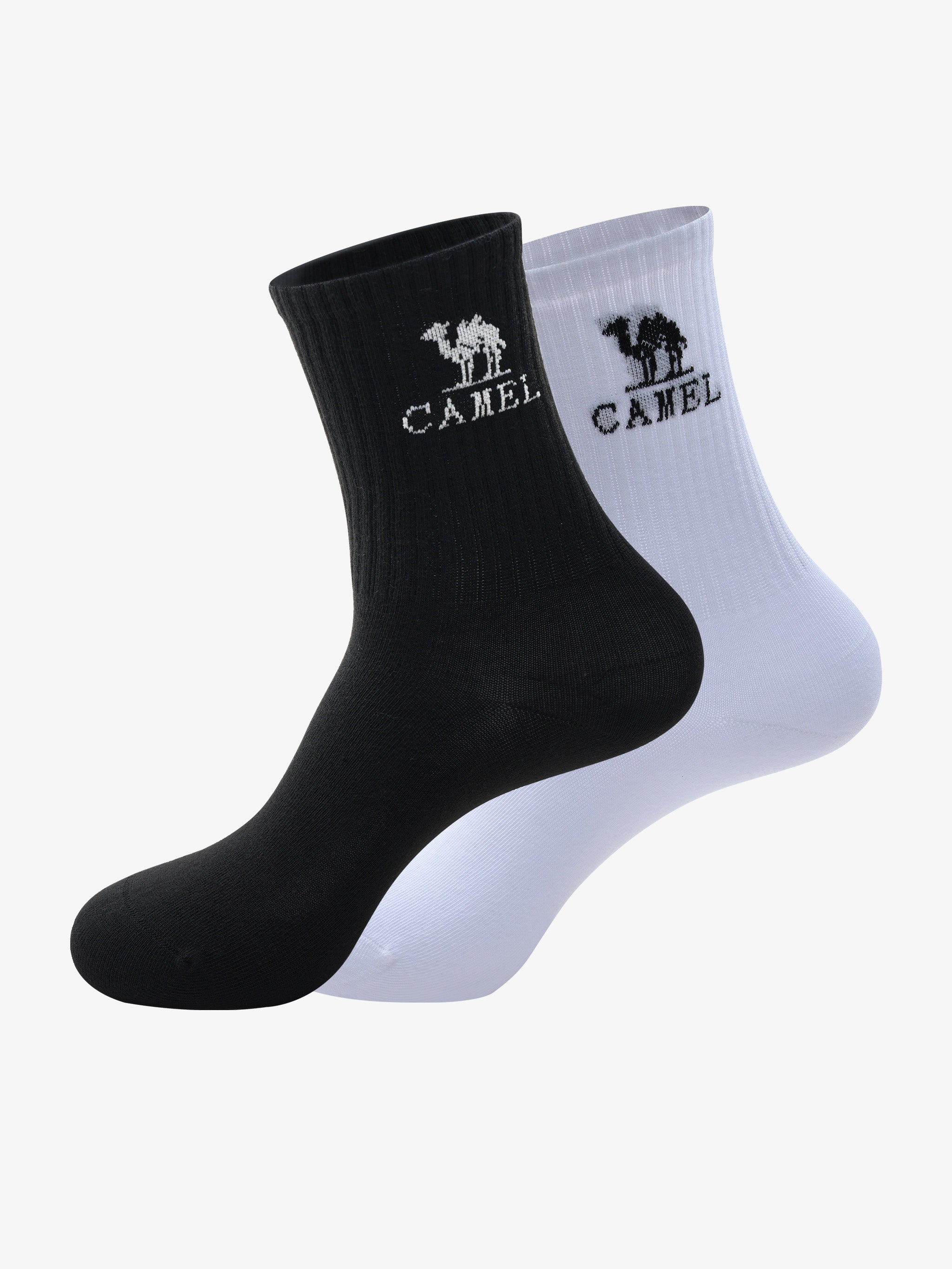 CAMEL Unisex Ribbed Crew Socks