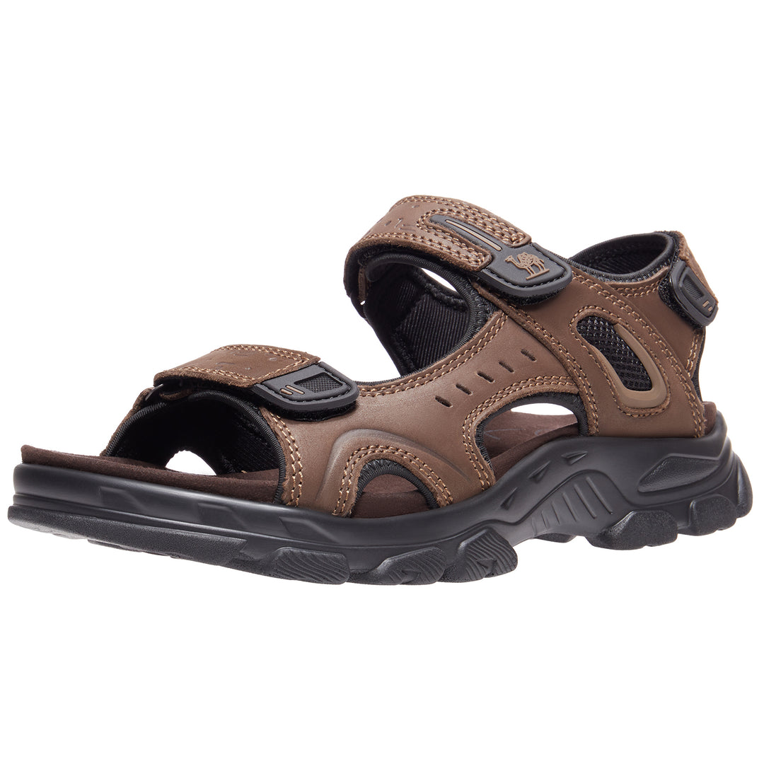 Men's leather sandals, men's sports sandals, summer, open toe area, nylon buckle, hiking, outdoor, beach