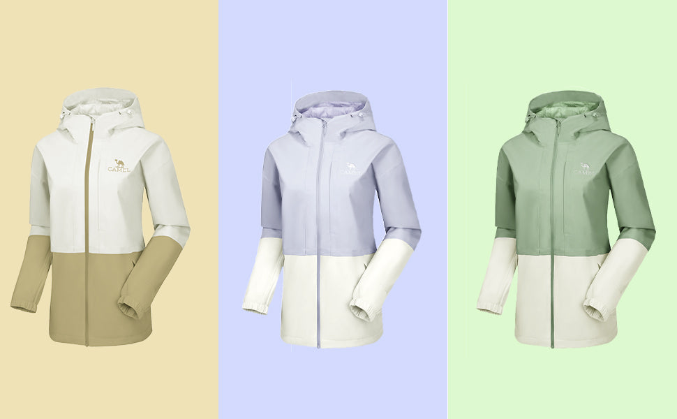 CAMEL Men's Waterproof Rain Jacket