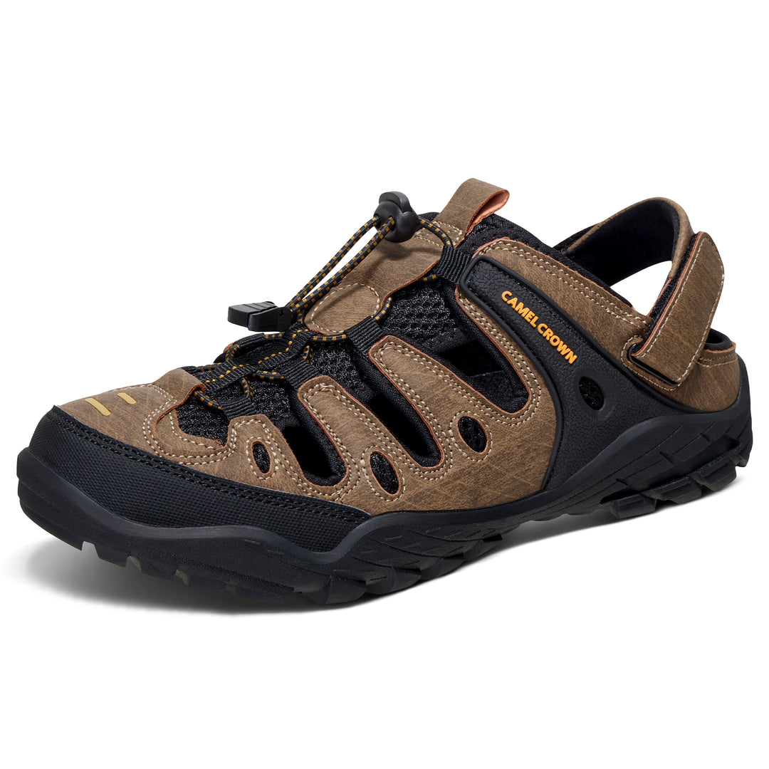 CAMELSPORTS Men's Hiking Sandals Outdoor Sport Closed Toe Walking Sandal Waterproof Non-Slip Summer Fisherman Beach Water Shoes