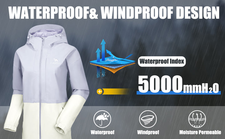 CAMEL Men's Waterproof Rain Jacket
