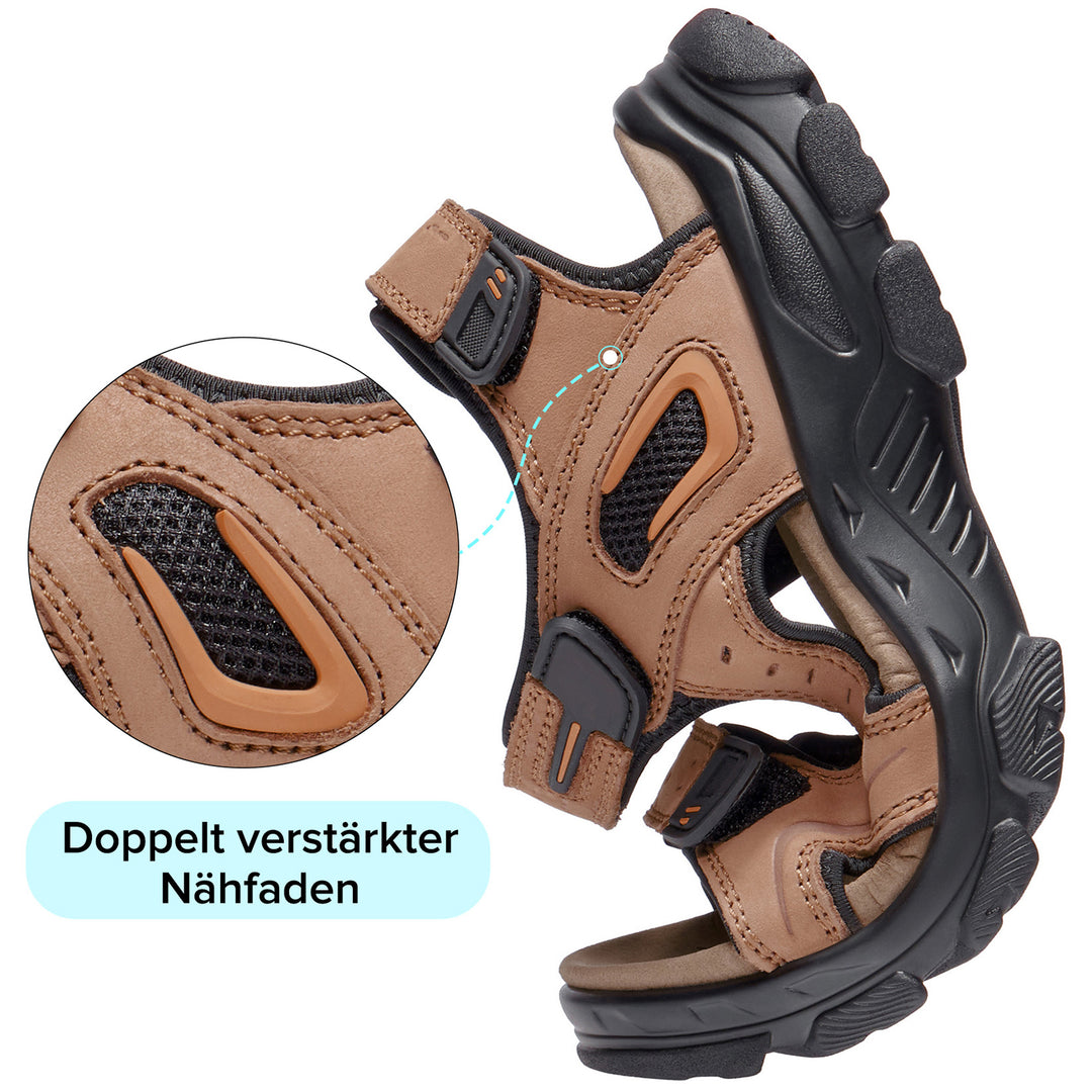 Men's leather sandals, men's sports sandals, summer, open toe area, nylon buckle, hiking, outdoor, beach