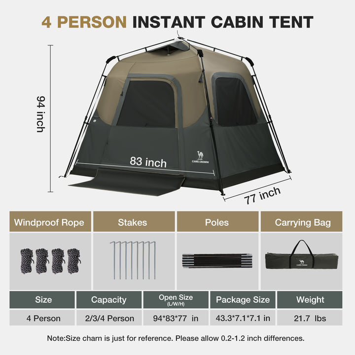 CAMEL CROWN 4-6 Person Instant Tents