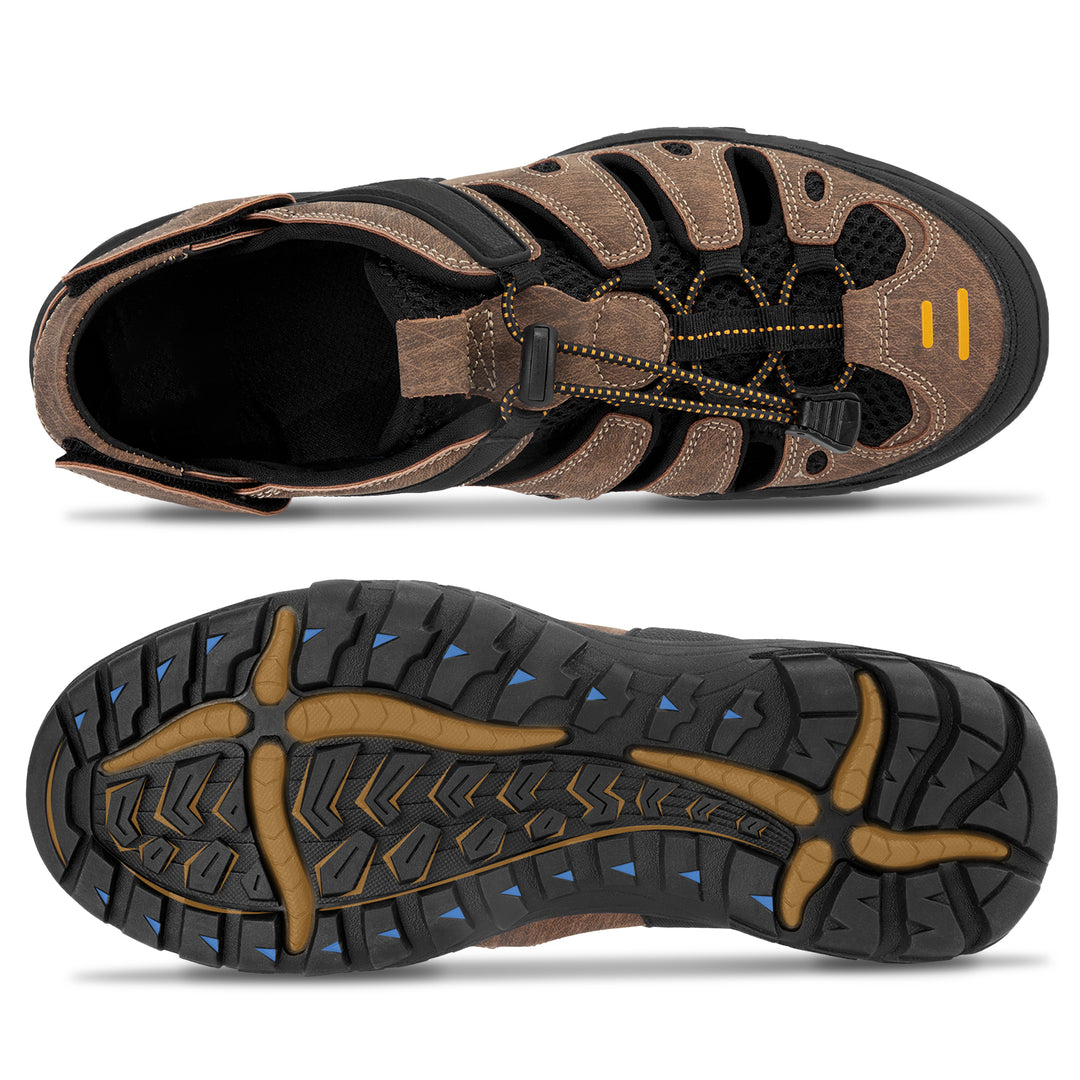 CAMELSPORTS Men's Hiking Sandals Outdoor Sport Closed Toe Walking Sandal Waterproof Non-Slip Summer Fisherman Beach Water Shoes