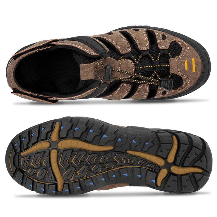 CAMELSPORTS Men's Hiking Sandals Outdoor Sport Closed Toe Walking Sandal Waterproof Non-Slip Summer Fisherman Beach Water Shoes