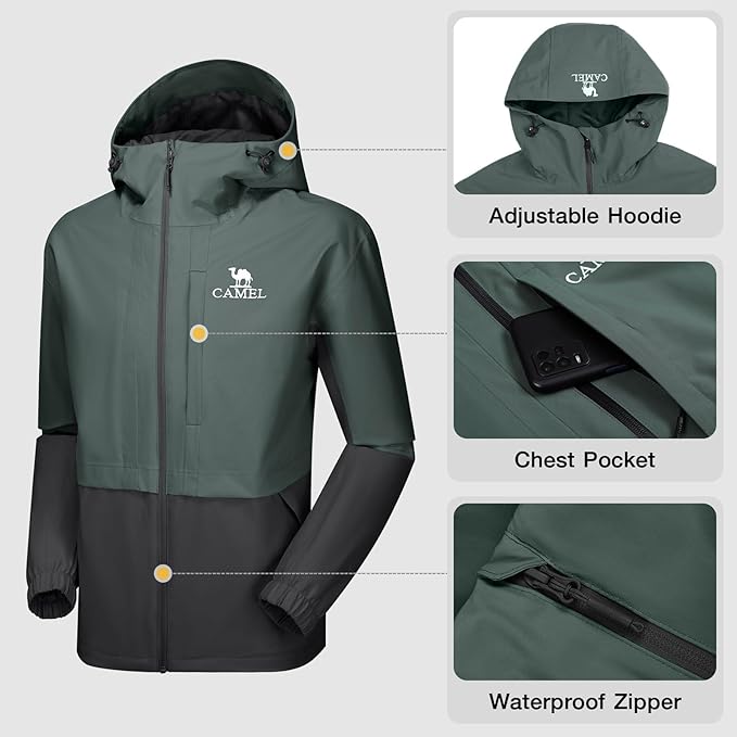 CAMEL Men's Rain Jacket