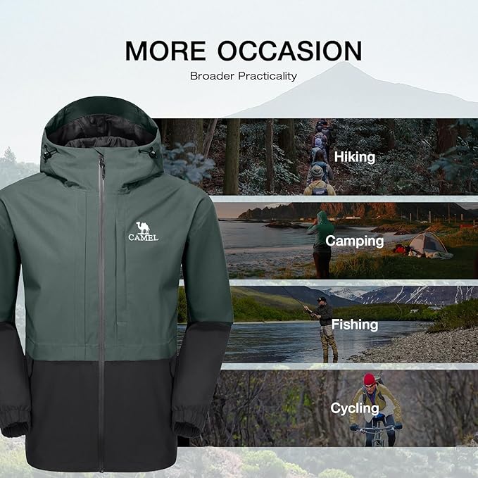 CAMEL Men's Rain Jacket