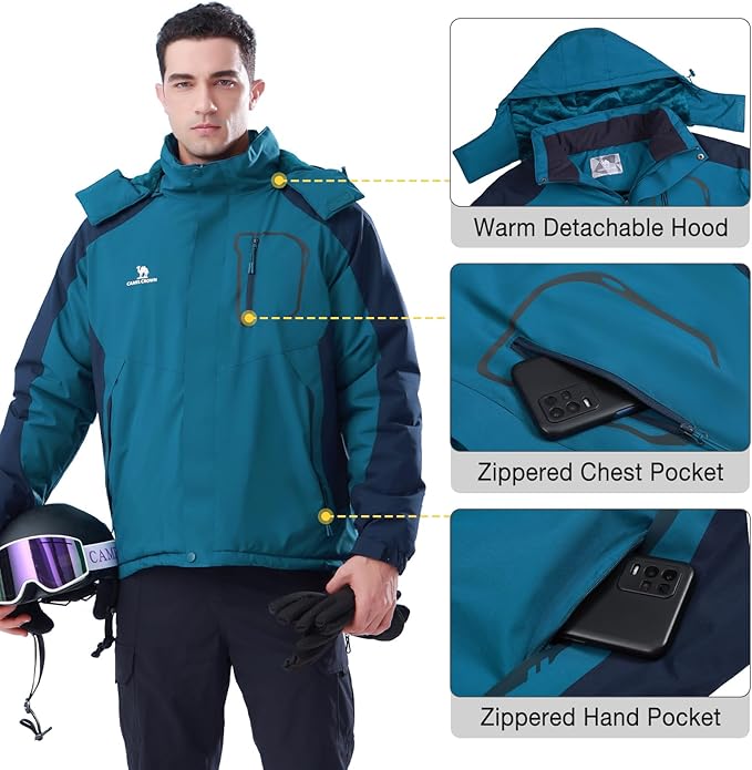 CAMEL CROWN Men's Ski Snow Jacket