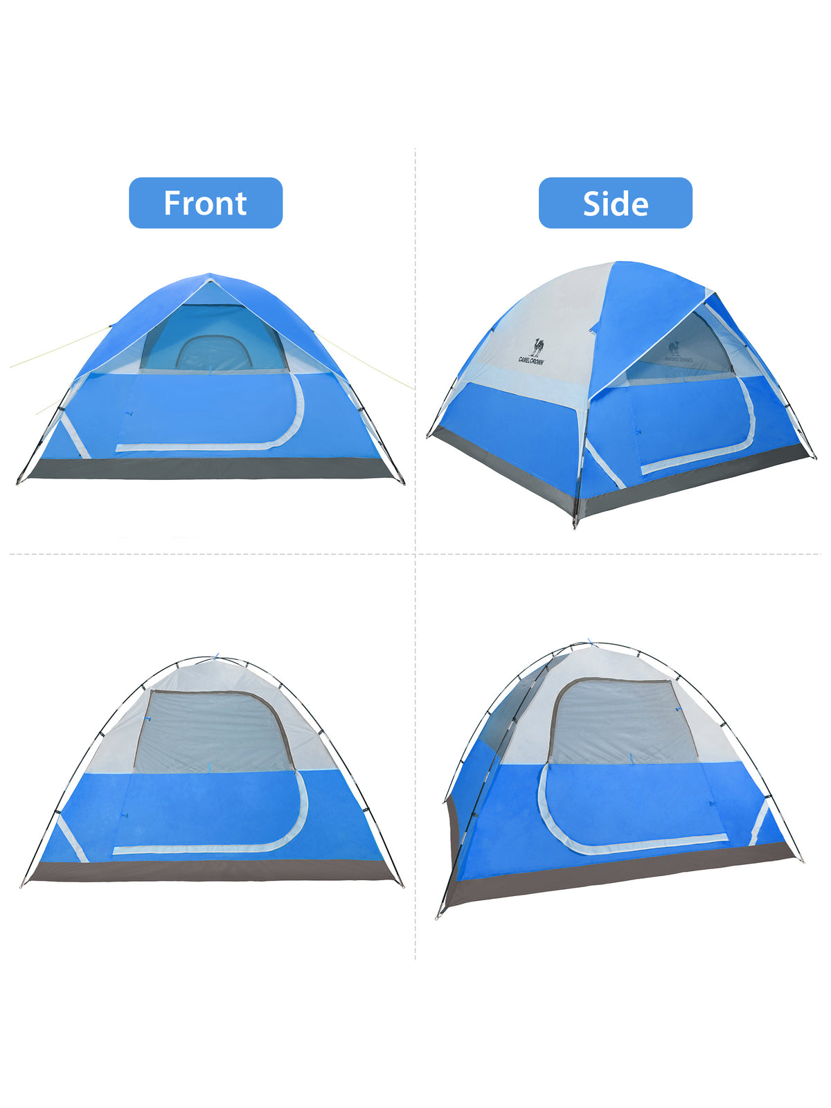 CAMEL CROWN 4-person dome camping tent, dark blue, view 11