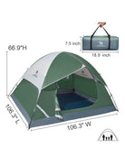 CAMEL CROWN 6-person dome camping tent, army green, view 17